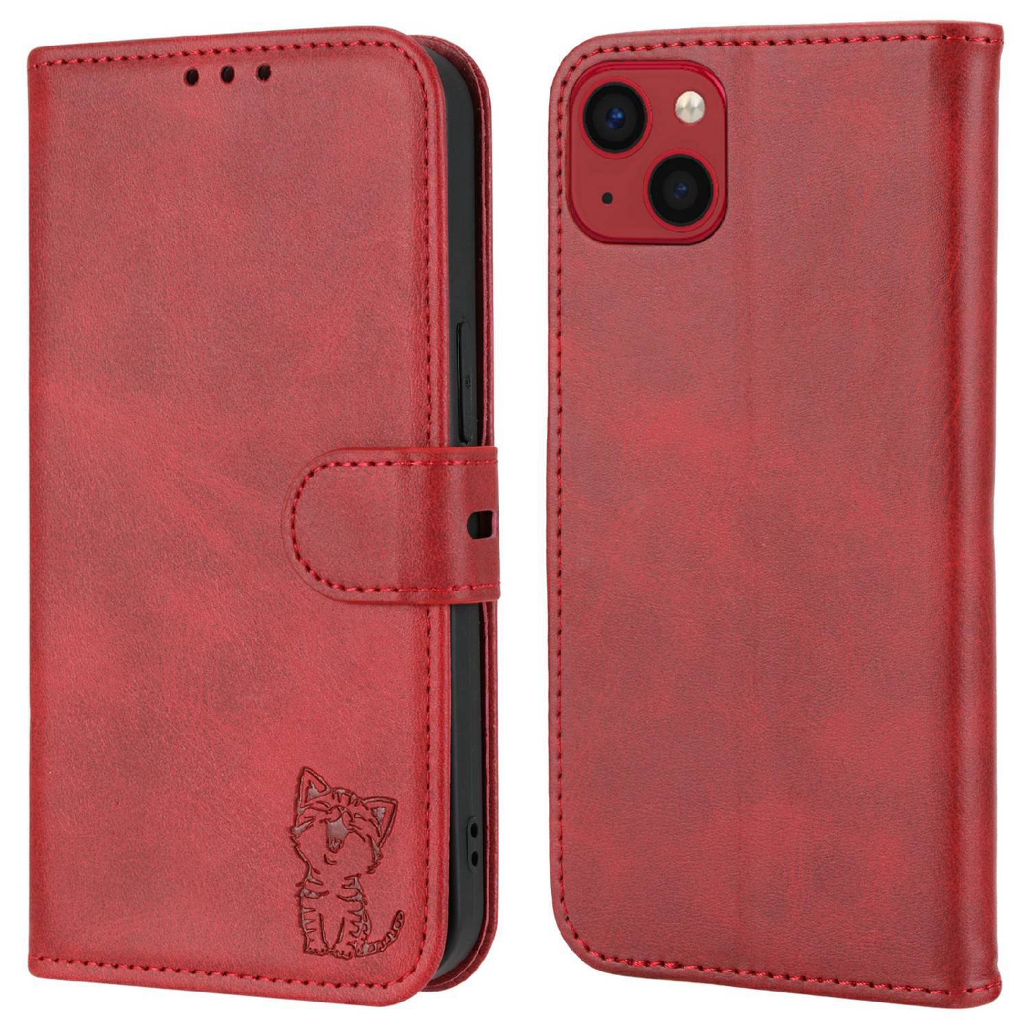 Happy Cat Pattern Imprinted Phone Case for iPhone 14 6.1 inch, Full Protection PU Leather Cover with Wallet Stand - Red, iPhone 14
Happy Cat Pattern Imprinted Phone Case for iPhone 14 6.1 inch, Full Protection PU Leather Cover with Wallet Stand - Red, iPhone 14