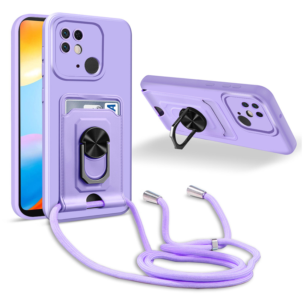 Anti-schock-telefonkoffer Für Xiaomi Redmi 10C 4G, Multifunktional Einstellbare Ring-karton-kartenhalter-rückenhülle Mit Lanyard - Violett, Xiaomi Redmi 10C 4G
Anti-schock-telefonkoffer Für Xiaomi Redmi 10C 4G, Multifunktional Einstellbare Ring-karton-kartenhalter-rückenhülle Mit Lanyard - Violett, Xiaomi Redmi 10C 4G