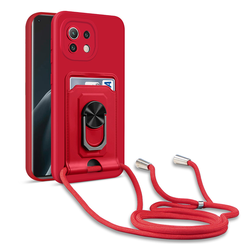 Anti-fall-telefonkoffer Für Xiaomi Mi 11, Ring-kickstand-kartenhalter Multifunktionaler Rückzugabdeckung Mit Lanyard - Rot, Xiaomi Mi 11
Anti-fall-telefonkoffer Für Xiaomi Mi 11, Ring-kickstand-kartenhalter Multifunktionaler Rückzugabdeckung Mit Lanyard - Rot, Xiaomi Mi 11