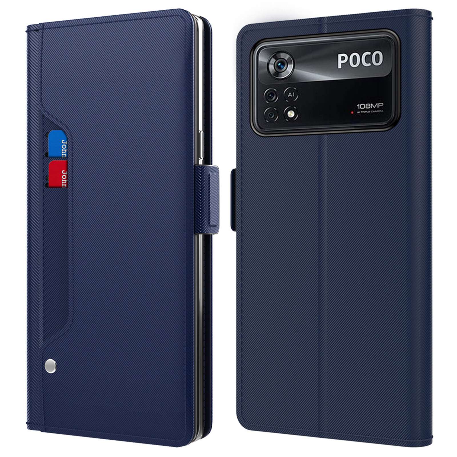 Mirror -funktion Telefonhülle Für Xiaomi Poco X4 Pro 5G, Magnetverschluss PU Leder -telefonabdeckung Mit Standkartenhalter - Blau, Xiaomi Poco X4 Pro 5G 
Mirror -funktion Telefonhülle Für Xiaomi Poco X4 Pro 5G, Magnetverschluss PU Leder -telefonabdeckung Mit Standkartenhalter - Blau, Xiaomi Poco X4 Pro 5G