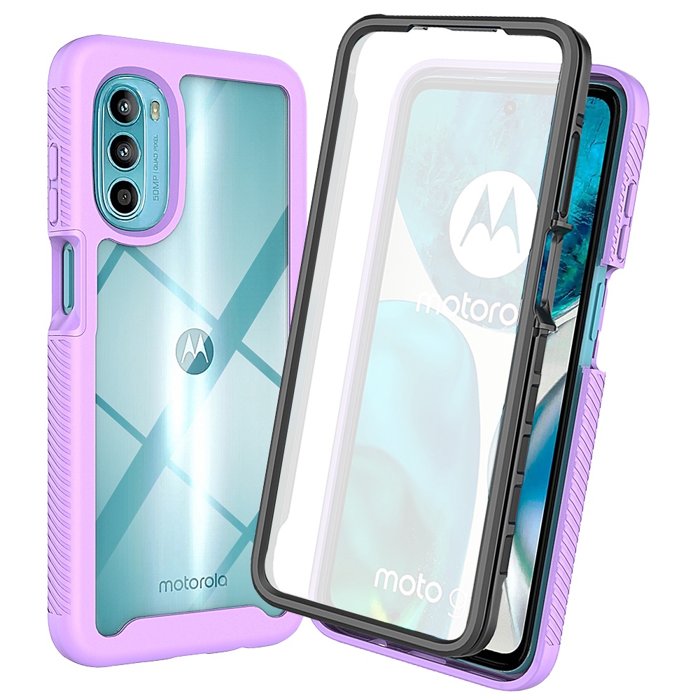 Für Motorola Moto G52 4G 3-in-1 Full Deckung Telefonhülle Pet-bildschirmschutz PC + TPU Hybridabdeckung - Violett, Motorola Moto G52 4G
Für Motorola Moto G52 4G 3-in-1 Full Deckung Telefonhülle Pet-bildschirmschutz PC + TPU Hybridabdeckung - Violett, Motorola Moto G52 4G