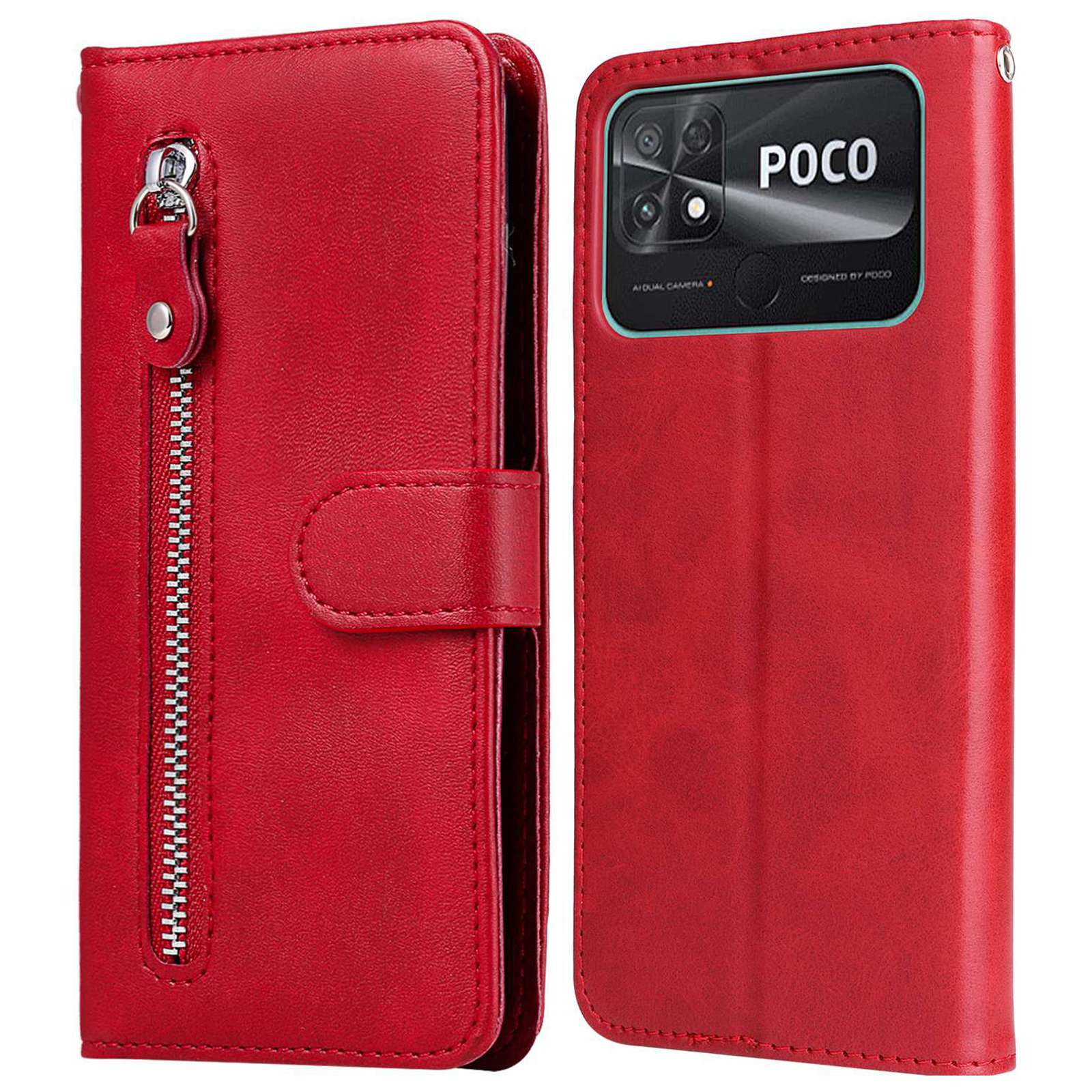 Strukturierte Ledertasche Für Xiaomi Poco C40 4G, Magnetverschluss Brieftasche Reißverschluss Taschenhelfer - Rot, Xiaomi Poco C40
Strukturierte Ledertasche Für Xiaomi Poco C40 4G, Magnetverschluss Brieftasche Reißverschluss Taschenhelfer - Rot, Xiaomi Poco C40