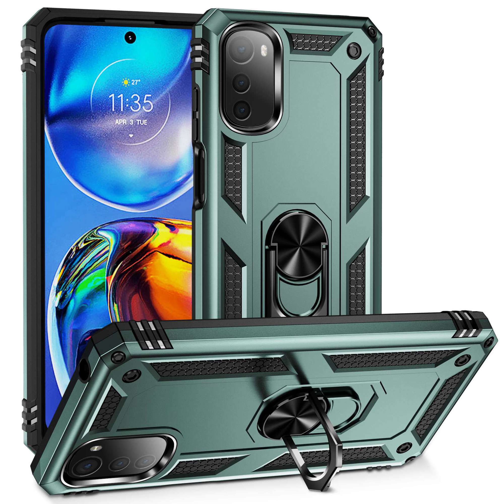 Für Motorola Moto E32 4G Military Grade Drop-proof-hülle Ring Kickstand Design PC + Tpu-rückseite - Schwarzgrün, Motorola Moto E32 4G
Für Motorola Moto E32 4G Military Grade Drop-proof-hülle Ring Kickstand Design PC + Tpu-rückseite - Schwarzgrün, Motorola Moto E32 4G