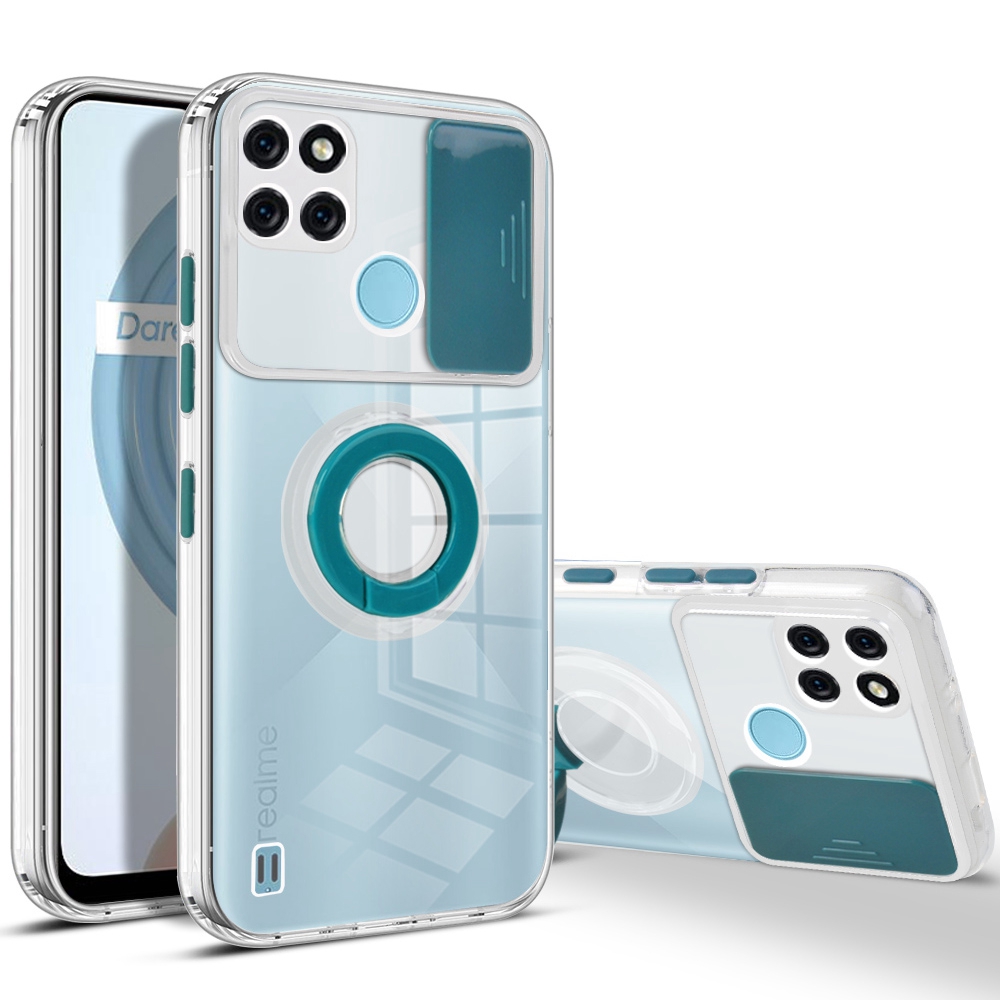 Color PC + Tpu-telefonabdeckung Für Realme C21Y, Kamera-schieberegler-abdeckung Anti-drop-hülle Mit Ringstand - Schwarzgrün, Realme C21Y
Color PC + Tpu-telefonabdeckung Für Realme C21Y, Kamera-schieberegler-abdeckung Anti-drop-hülle Mit Ringstand - Schwarzgrün, Realme C21Y