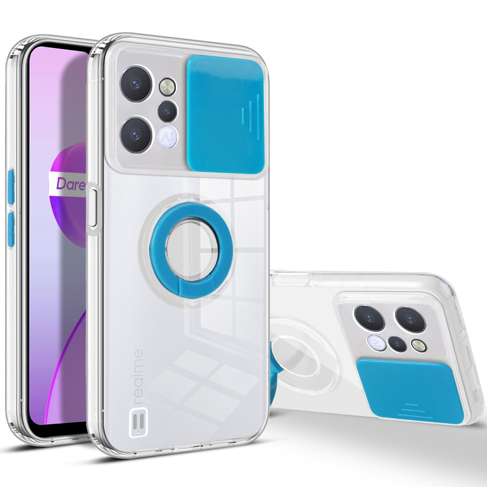 Für Realme C31 Ring Kickstand Drop-proof Back Case Color PC + Clear Tpu-schutzabdeckung Mit Kamera-slider Deckel - Blau, Realme C31
Für Realme C31 Ring Kickstand Drop-proof Back Case Color PC + Clear Tpu-schutzabdeckung Mit Kamera-slider Deckel - Blau, Realme C31