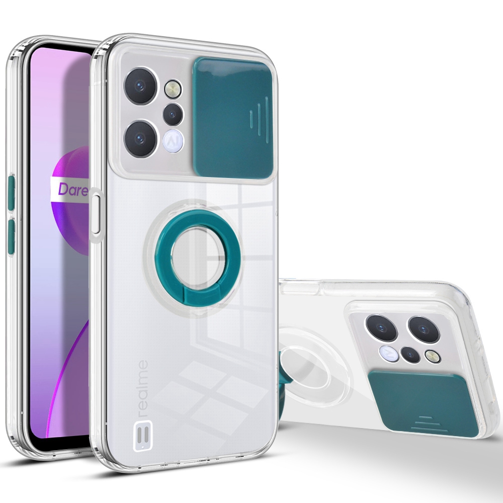 Für Realme C31 Ring Kickstand Drop-proof Back Case Color PC + Clear Tpu-schutzabdeckung Mit Kamera-slider Deckel - Schwarzgrün, Realme C31
Für Realme C31 Ring Kickstand Drop-proof Back Case Color PC + Clear Tpu-schutzabdeckung Mit Kamera-slider Deckel - Schwarzgrün, Realme C31