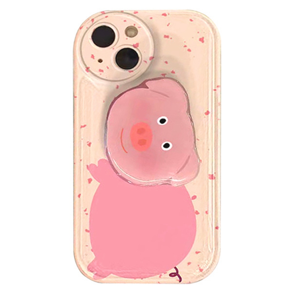 For iPhone 14 Plus Pink Pig Shape Kickstand Phone Cover Flexible TPU Drop Protection Shockproof Cell Phone Case, iPhone 14 Plus
For iPhone 14 Plus Pink Pig Shape Kickstand Phone Cover Flexible TPU Drop Protection Shockproof Cell Phone Case, iPhone 14 Plus