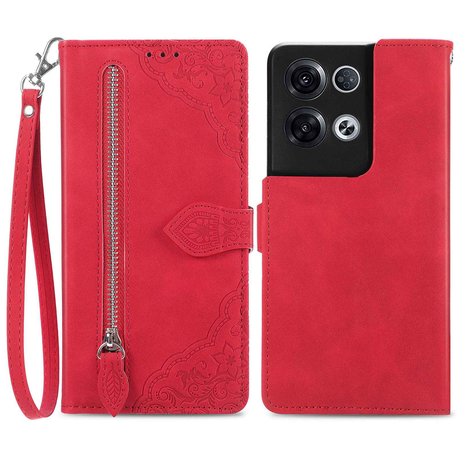 Für Oppo Reno8 Pro 5G (Global Version) Blume Geprinte PU Leder Reißverschluss Pocket Case Telefon Brieftasche Cover Mit Riemen - Rot, Oppo Reno8 Pro 5G (Global Version)
Für Oppo Reno8 Pro 5G (Global Version) Blume Geprinte PU Leder Reißverschluss Pocket Case Telefon Brieftasche Cover Mit Riemen - Rot, Oppo Reno8 Pro 5G (Global Version)