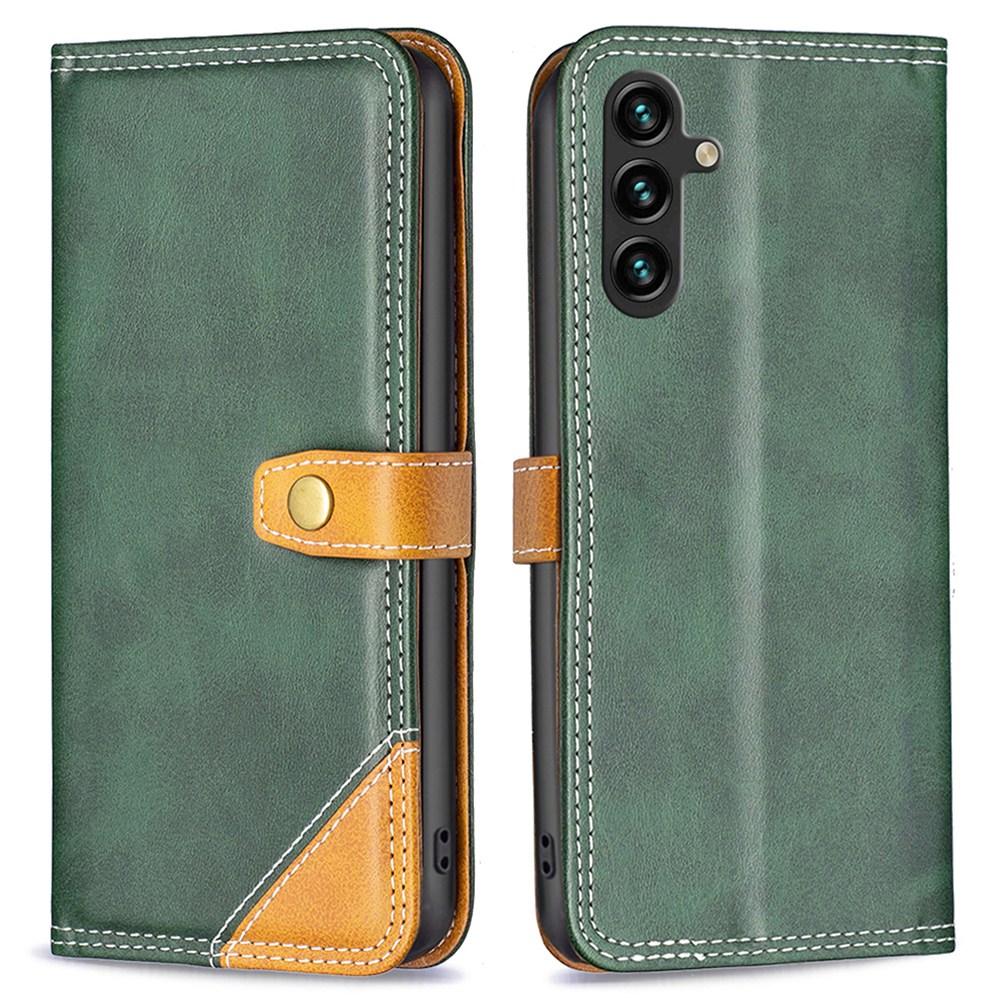 BINFEN COLOR BF Leather Series-8 for Samsung Galaxy A14 5G Cards Holder Phone Case Style 12 Bump Proof Double Stitching Lines Color Splicing Flip Leather Cover - Green, Galaxy A14 5G
BINFEN COLOR BF Leather Series-8 for Samsung Galaxy A14 5G Cards Holder Phone Case Style 12 Bump Proof Double Stitching Lines Color Splicing Flip Leather Cover - Green, Galaxy A14 5G