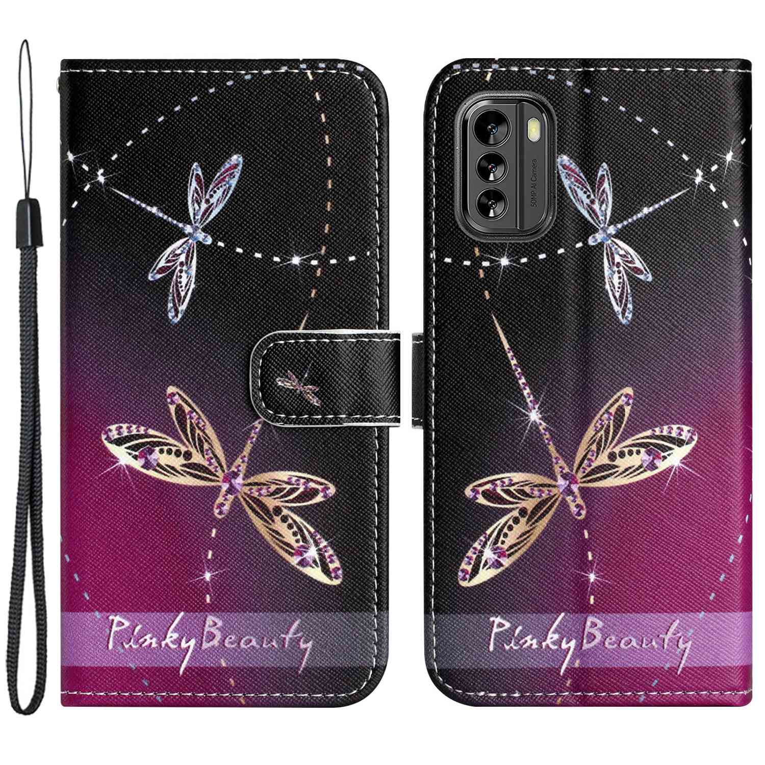 Für Nokia G60 5G Cross Textur PU Leder Drop-proof-abdeckung 3d-muster Druckklapper Stand Wallet Hülle - Libellen, Nokia G60 5G 
Für Nokia G60 5G Cross Textur PU Leder Drop-proof-abdeckung 3d-muster Druckklapper Stand Wallet Hülle - Libellen, Nokia G60 5G