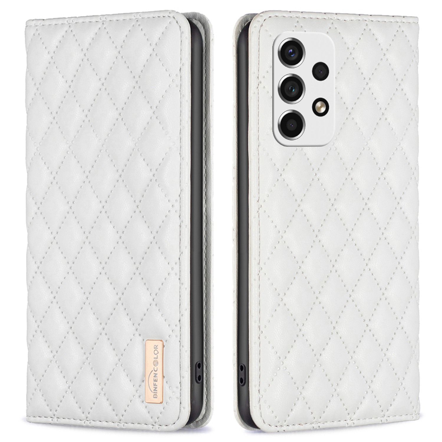 BINFEN COLOR BF Style-16 For Samsung Galaxy A53 5G Magnetic Auto-absorbed PU Leather Full Protection Case Rhombus Imprinted Foldable Stand Phone Cover with Card Slots - White, Samsung Galaxy A53 5G
BINFEN COLOR BF Style-16 For Samsung Galaxy A53 5G Magnetic Auto-absorbed PU Leather Full Protection Case Rhombus Imprinted Foldable Stand Phone Cover with Card Slots - White, Samsung Galaxy A53 5G