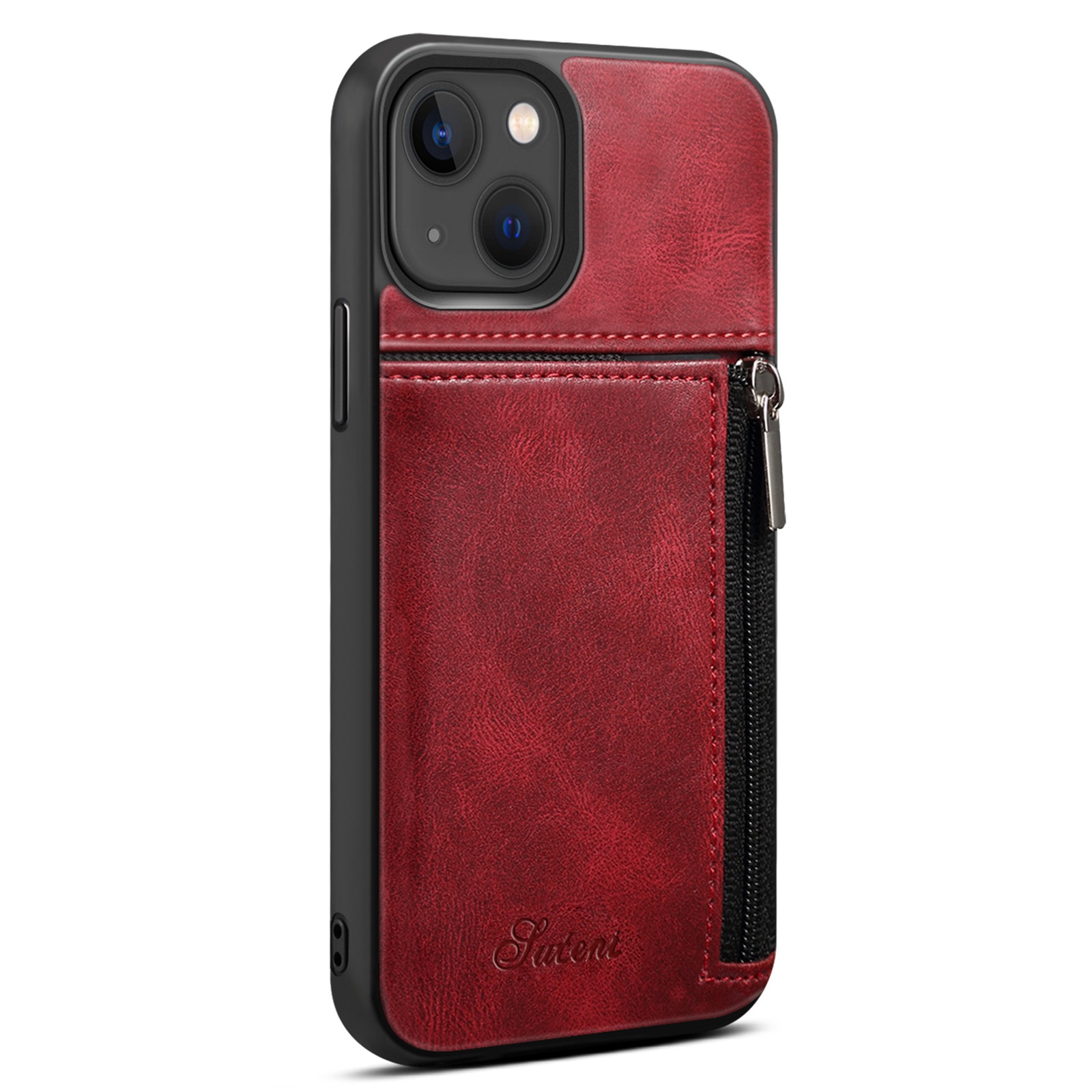 SUTENI H14 Series for iPhone 14 Phone Case with Zipper Pocket Wallet Leather Coated PC + TPU Cell Phone Back Cover - Red, iPhone 14
SUTENI H14 Series for iPhone 14 Phone Case with Zipper Pocket Wallet Leather Coated PC + TPU Cell Phone Back Cover - Red, iPhone 14