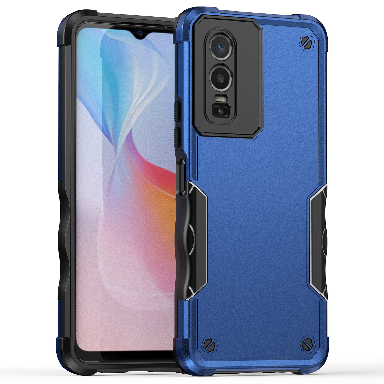 Für Vivo Y76 5G Anti-drop-hard-pc+soft Tpu-hülle Anti-rutsch-grip-schutz-defender-telefonabdeckung - Blau, vivo Y76 5G
Für Vivo Y76 5G Anti-drop-hard-pc+soft Tpu-hülle Anti-rutsch-grip-schutz-defender-telefonabdeckung - Blau, vivo Y76 5G
