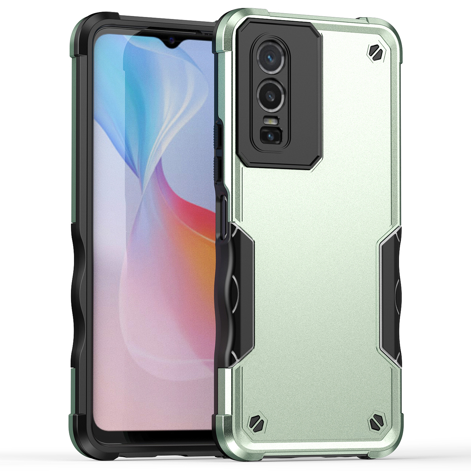 Für Vivo Y76 5G Anti-drop-hard-pc+soft Tpu-hülle Anti-rutsch-grip-schutz-defender-telefonabdeckung - Grün, vivo Y76 5G
Für Vivo Y76 5G Anti-drop-hard-pc+soft Tpu-hülle Anti-rutsch-grip-schutz-defender-telefonabdeckung - Grün, vivo Y76 5G