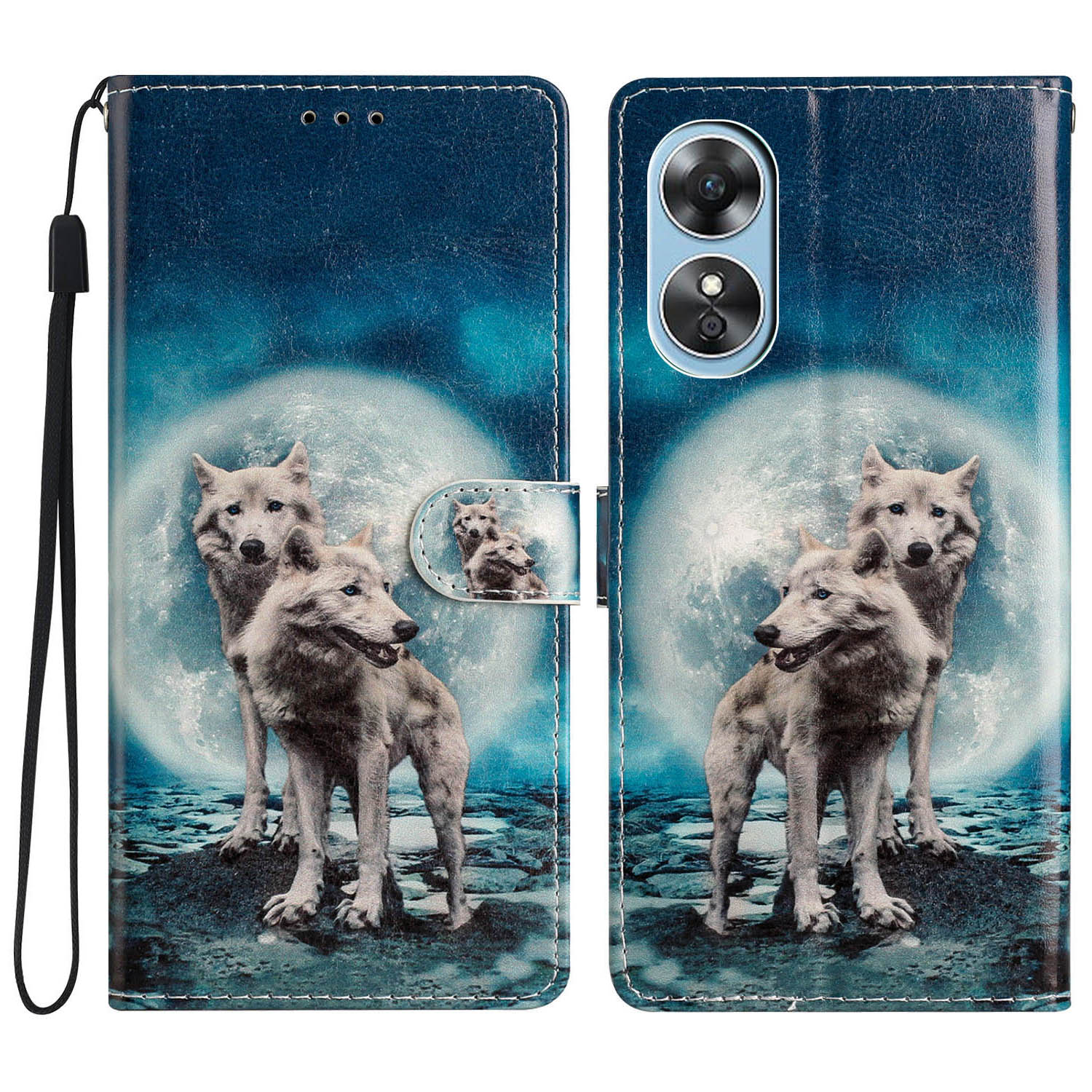 Für Oppo A17 4G PU Ledermuster Drucker Telefonhülle Magnetverschluss Ständer Brieftasche Folio Schutzabdeckung Mit Riemen - Zwei Wölfe, Oppo A17 4G
Für Oppo A17 4G PU Ledermuster Drucker Telefonhülle Magnetverschluss Ständer Brieftasche Folio Schutzabdeckung Mit Riemen - Zwei Wölfe, Oppo A17 4G