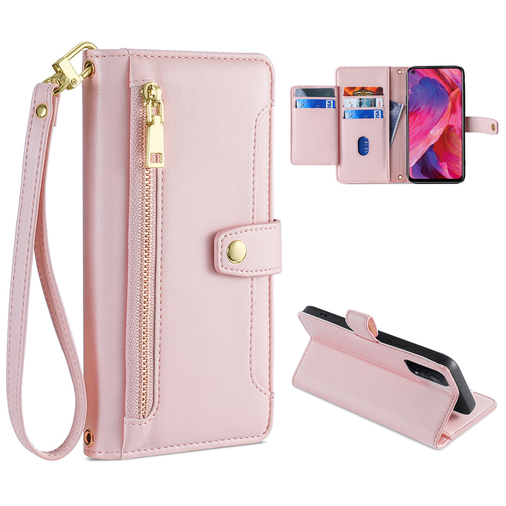 Für Oppo A54 5G Mehrere Kartensteckplätze Reißverschluss Pocket Case Strukturierte PU Lederständer Flip Wallet -telefonabdeckung Mit Handgelenksgurt Und Schultergurt - Rosa, Oppo A54 5G
Für Oppo A54 5G Mehrere Kartensteckplätze Reißverschluss Pocket Case Strukturierte PU Lederständer Flip Wallet -telefonabdeckung Mit Handgelenksgurt Und Schultergurt - Rosa, Oppo A54 5G