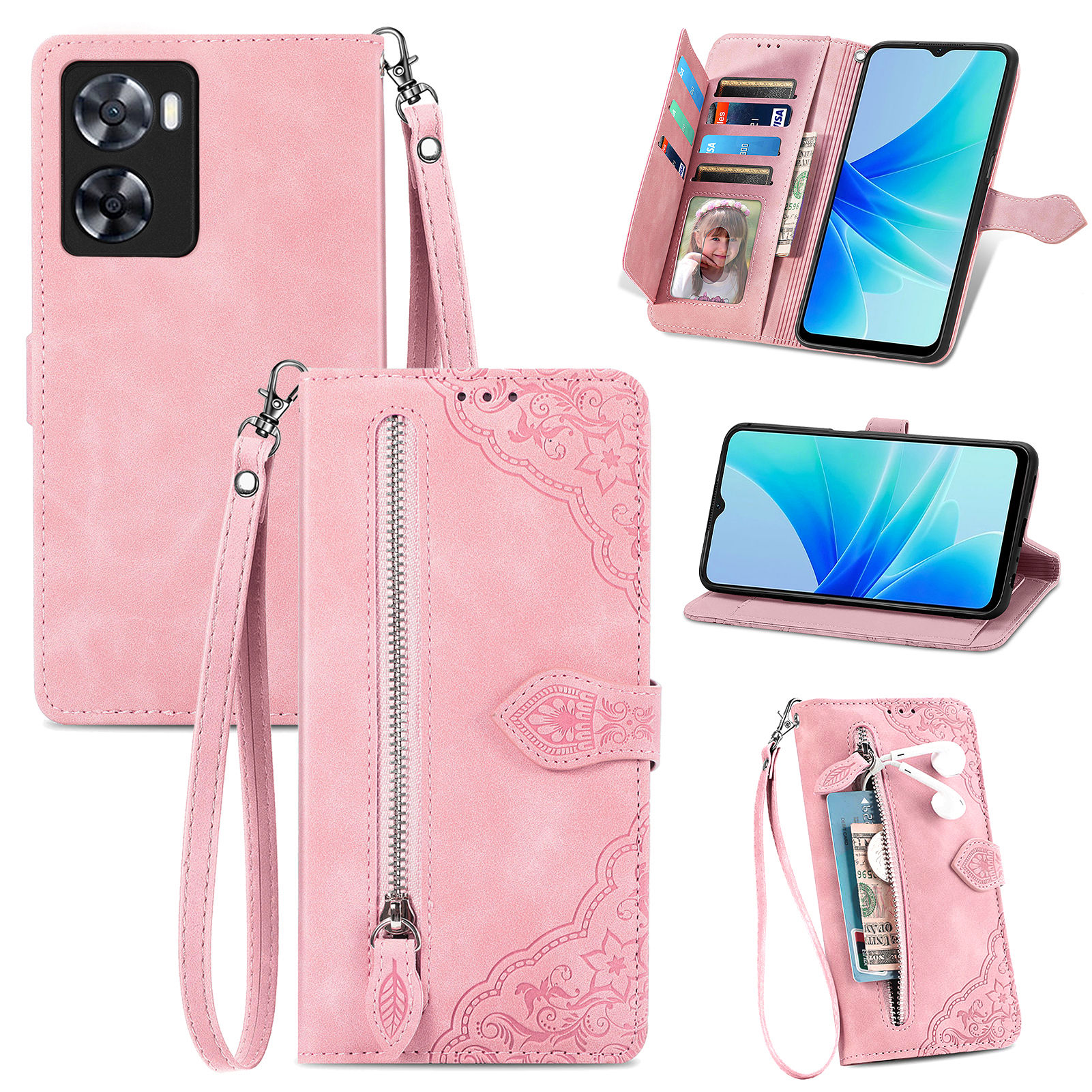 Handyabdeckung Für Oppo A57 4G, PU Leder Phone Hülle Blume Geprägtes Muster Reißverschluss Pocket Phone Shell Wallet Ständer - Rosa, Oppo A57 4G
Handyabdeckung Für Oppo A57 4G, PU Leder Phone Hülle Blume Geprägtes Muster Reißverschluss Pocket Phone Shell Wallet Ständer - Rosa, Oppo A57 4G