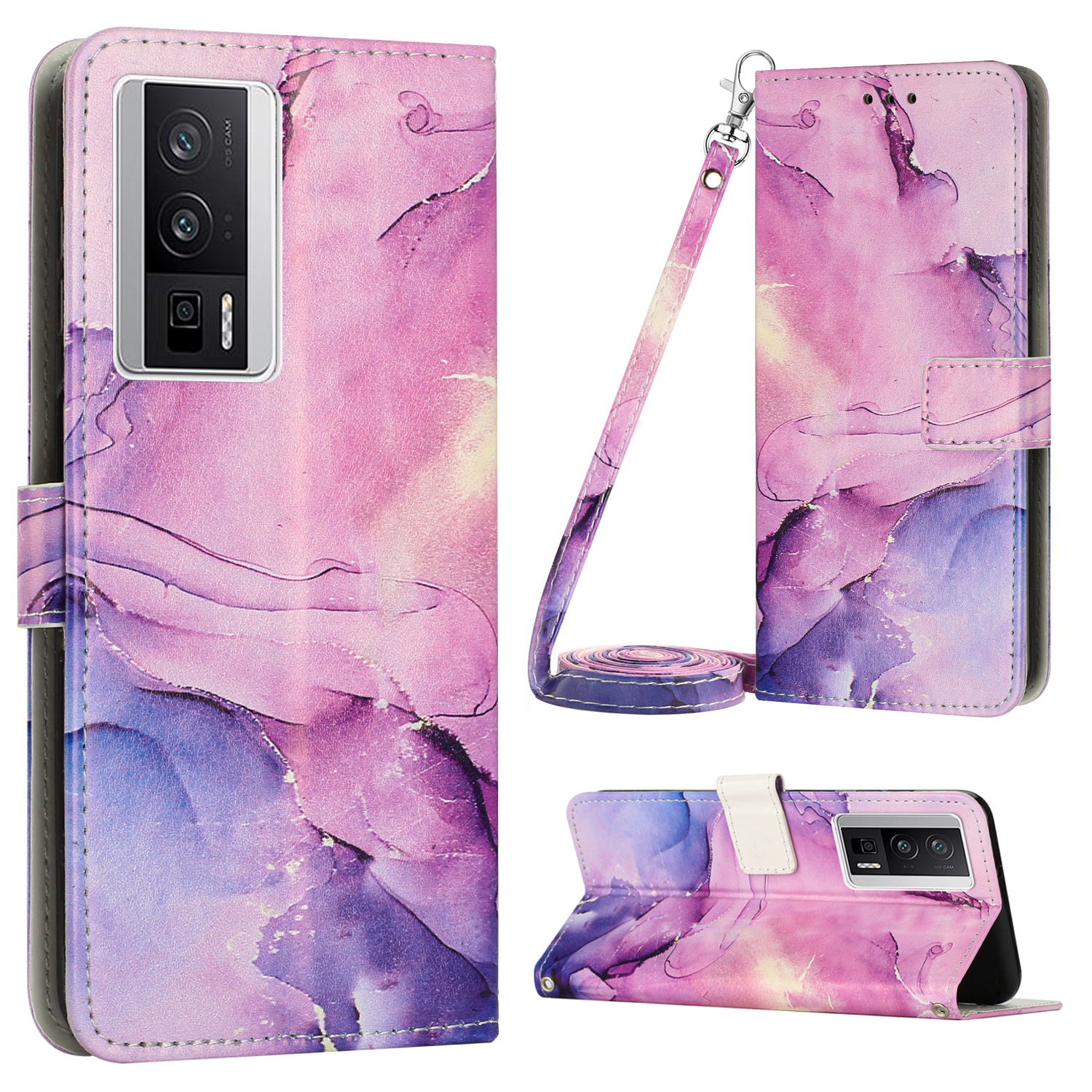 Für Xiaomi Redmi K60 5G / K60 Pro 5G Mobiltelefonhülle Marmormuster Ständer Brieftasche Lederabdeckung Mit Schultergurt - Lila, Xiaomi Redmi K60 5G
Für Xiaomi Redmi K60 5G / K60 Pro 5G Mobiltelefonhülle Marmormuster Ständer Brieftasche Lederabdeckung Mit Schultergurt - Lila, Xiaomi Redmi K60 5G