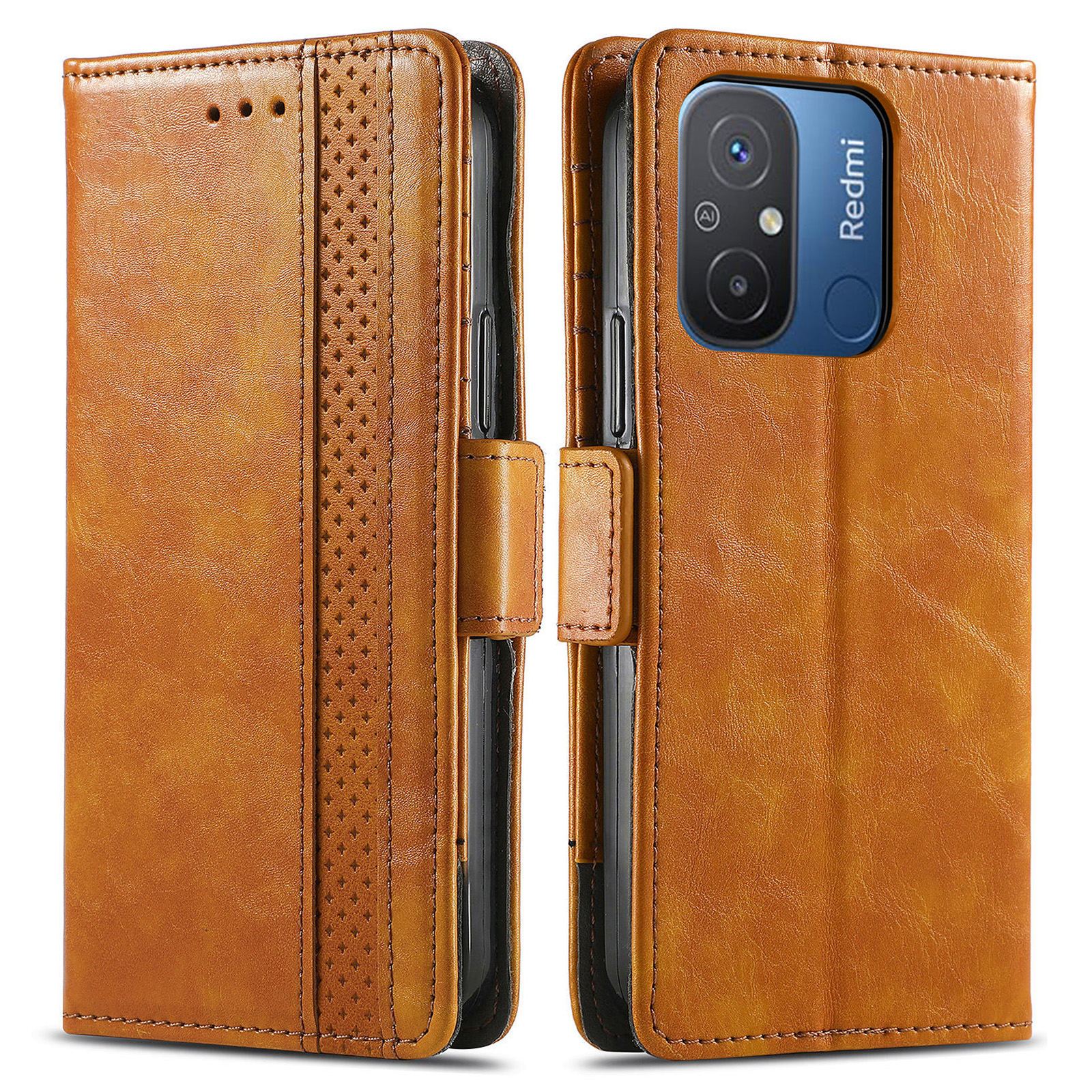 Caseneo 002 -serie Für Xiaomi Redmi 12c 4G / 11a 4g Spleißen PU Leder Telefon Hülle Wallet Stand Cover - Hellbraun, Xiaomi Redmi 12C 4G 
Caseneo 002 -serie Für Xiaomi Redmi 12c 4G / 11a 4g Spleißen PU Leder Telefon Hülle Wallet Stand Cover - Hellbraun, Xiaomi Redmi 12C 4G