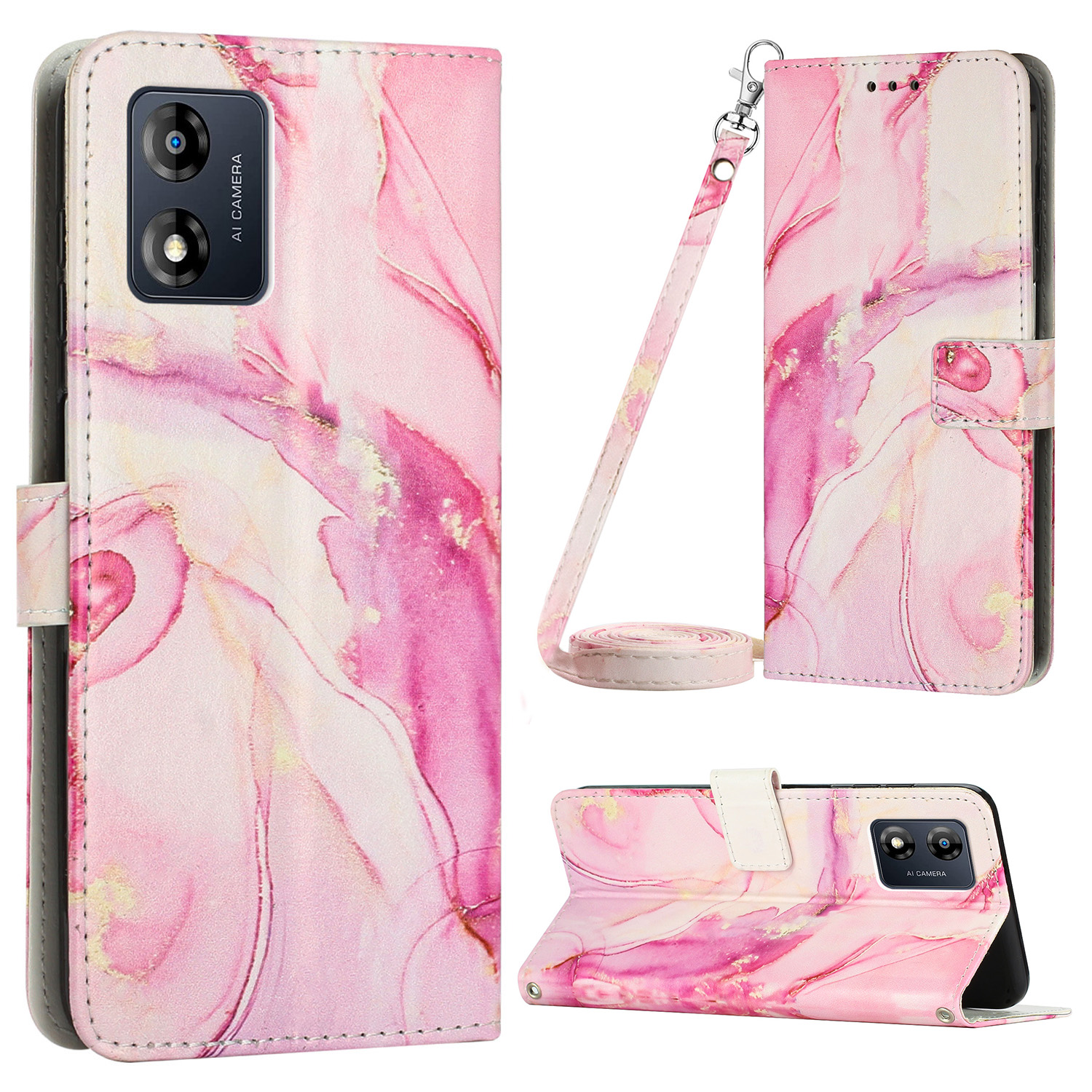 Für Motorola Moto E13 4G Marmormuster Telefon Leder Hülle Brieftasche Mit Schultergurt - Roségold, Motorola Moto E13 4G
Für Motorola Moto E13 4G Marmormuster Telefon Leder Hülle Brieftasche Mit Schultergurt - Roségold, Motorola Moto E13 4G