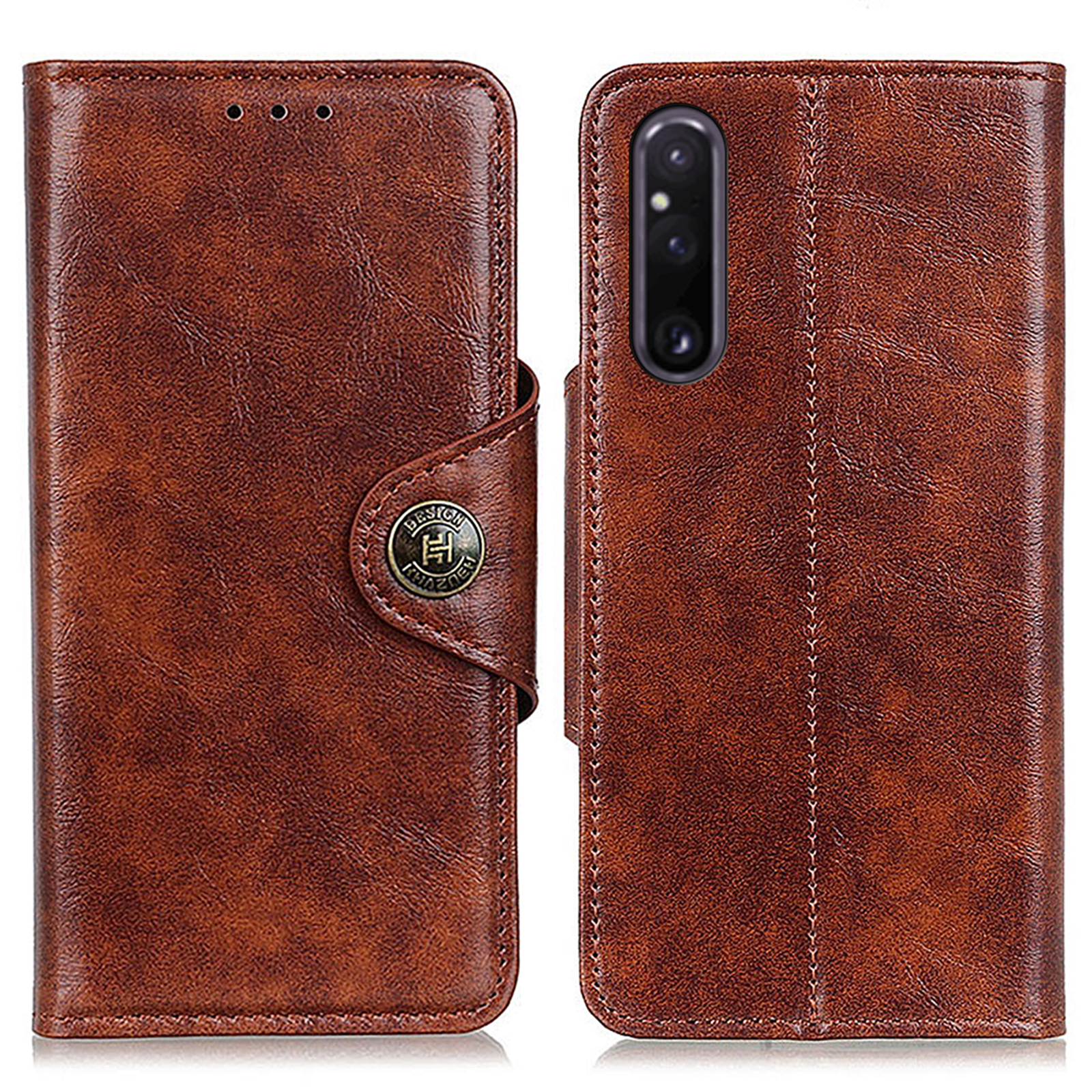 Khazhen Für Sony Xperia 1 V Wallet PU Lederständer Telefonhülle Anti-drop-telefonabdeckung - Braun, Sony Xperia 1 V
Khazhen Für Sony Xperia 1 V Wallet PU Lederständer Telefonhülle Anti-drop-telefonabdeckung - Braun, Sony Xperia 1 V
