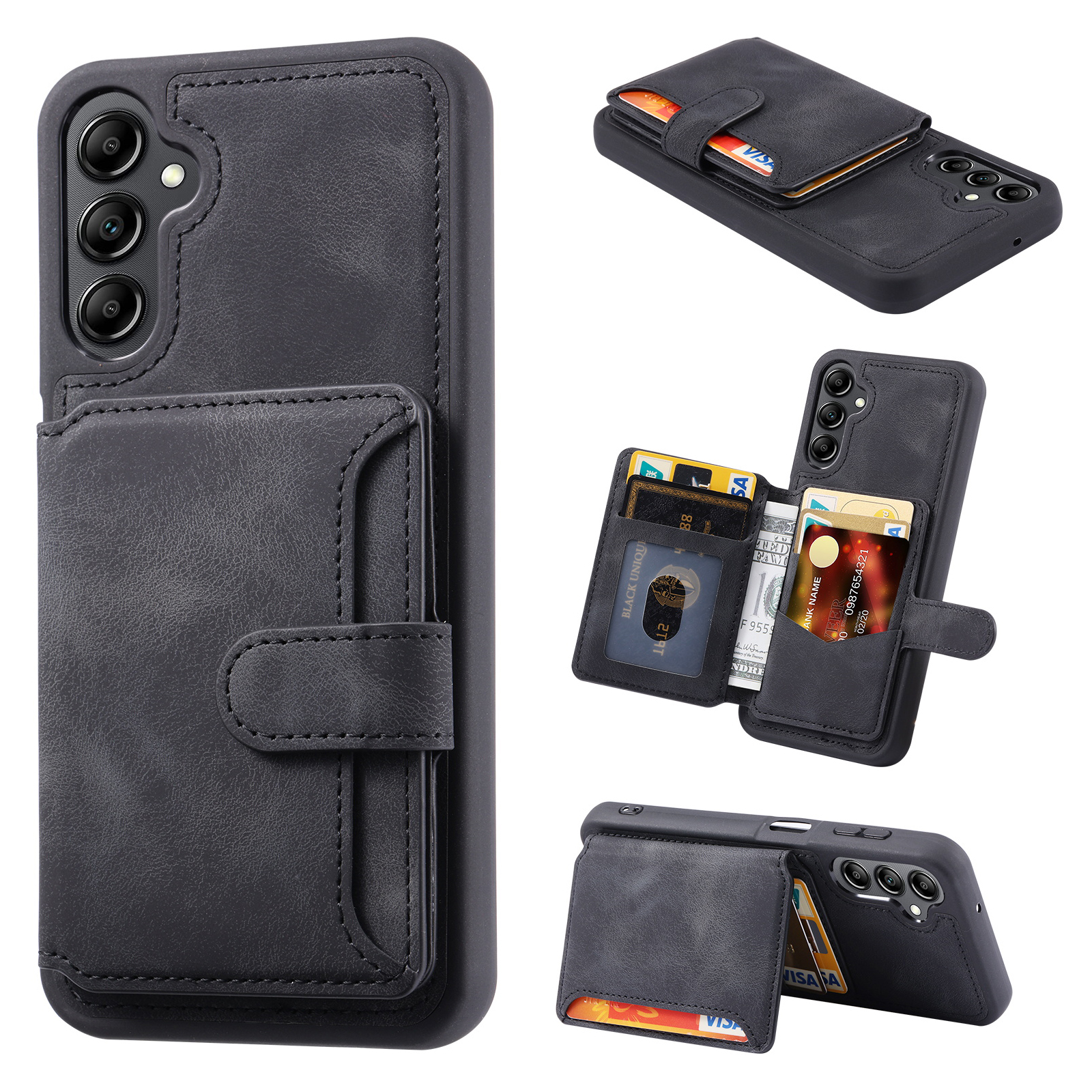 Für Samsung Galaxy A14 5G RFID Blocking Phone Cover Kickstand Wallet Lederschicht TPU Hülle - Schwarz, Galaxy A14 5G
Für Samsung Galaxy A14 5G RFID Blocking Phone Cover Kickstand Wallet Lederschicht TPU Hülle - Schwarz, Galaxy A14 5G