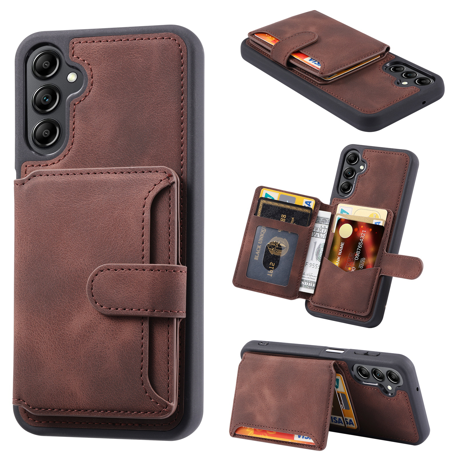 Für Samsung Galaxy A14 5G RFID Blocking Phone Cover Kickstand Wallet Lederschicht TPU Hülle - Kaffee, Galaxy A14 5G
Für Samsung Galaxy A14 5G RFID Blocking Phone Cover Kickstand Wallet Lederschicht TPU Hülle - Kaffee, Galaxy A14 5G