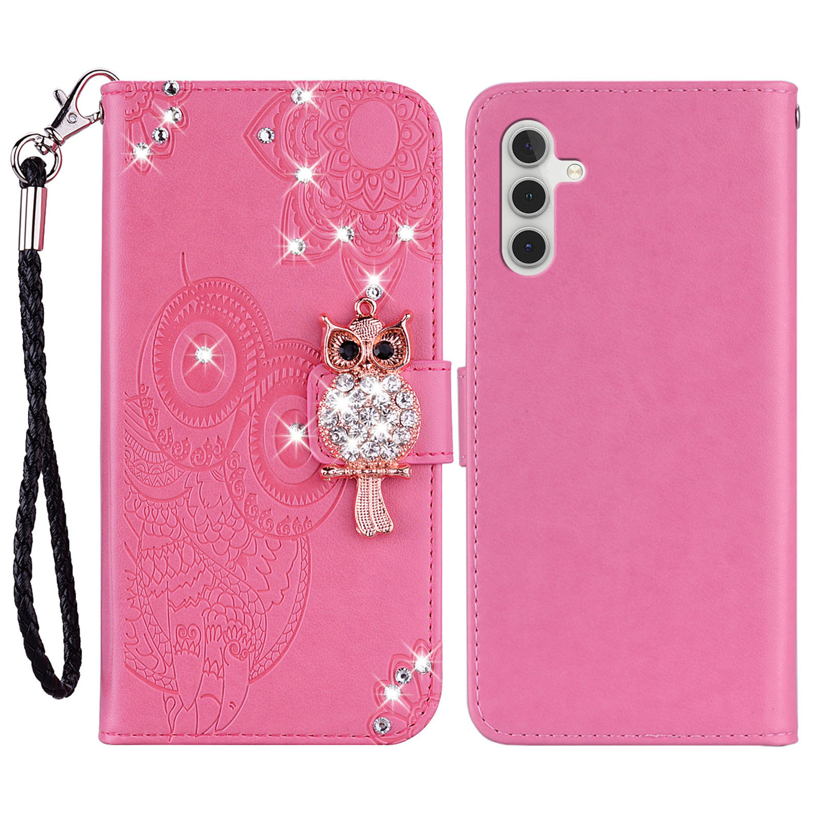 Für Samsung Galaxy A54 5G Strass -telefonabdeckung Geprinte Eulenblumenlederhülle Mit Ständer Brieftasche - Rose, Galaxy A54 5G
Für Samsung Galaxy A54 5G Strass -telefonabdeckung Geprinte Eulenblumenlederhülle Mit Ständer Brieftasche - Rose, Galaxy A54 5G