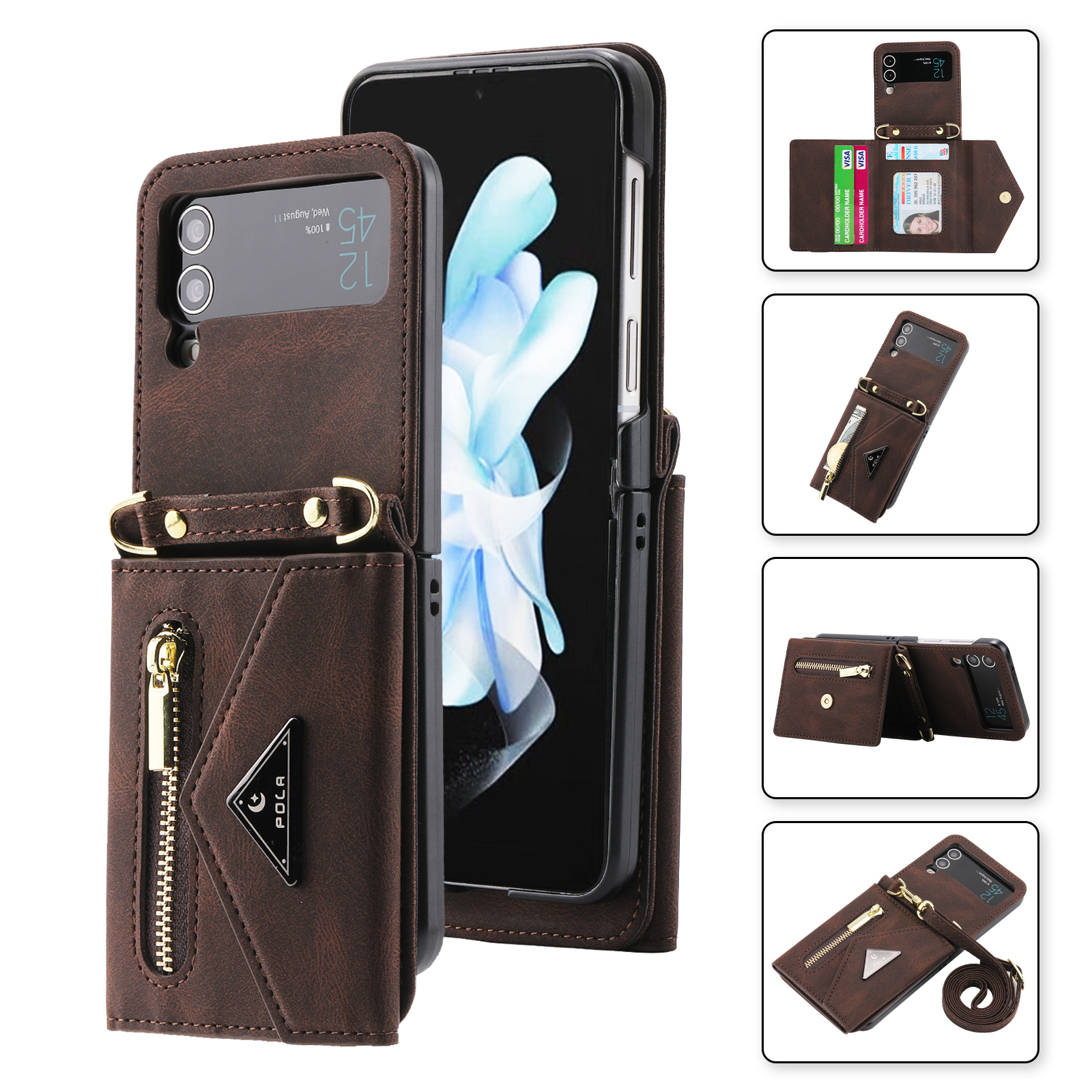 Pola Für Samsung Galaxy Z Flip3 5G Reißverschlusspocket Kick -slots PU -leder -telefonabdeckung Mit Schultergurt - Braun, Samsung Galaxy Z Flip3 5G
Pola Für Samsung Galaxy Z Flip3 5G Reißverschlusspocket Kick -slots PU -leder -telefonabdeckung Mit Schultergurt - Braun, Samsung Galaxy Z Flip3 5G