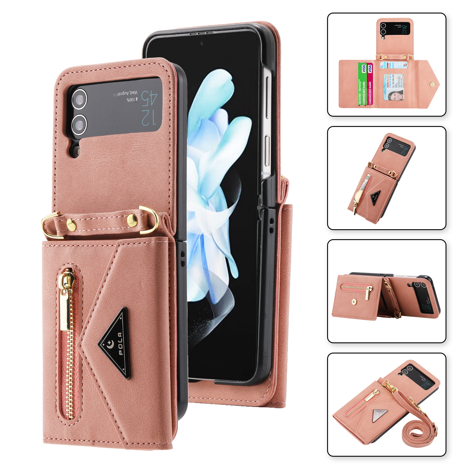Pola Für Samsung Galaxy Z Flip3 5G Reißverschlusspocket Kick -slots PU -leder -telefonabdeckung Mit Schultergurt - Rosa, Samsung Galaxy Z Flip3 5G
Pola Für Samsung Galaxy Z Flip3 5G Reißverschlusspocket Kick -slots PU -leder -telefonabdeckung Mit Schultergurt - Rosa, Samsung Galaxy Z Flip3 5G