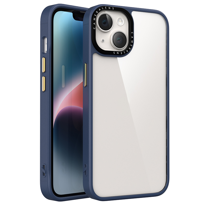Für Das Iphone 14 Clear Phone Case PC + TPU Schockfeste Rückzugabdeckung Mit Metalltasten - Blau, iPhone 14
Für Das Iphone 14 Clear Phone Case PC + TPU Schockfeste Rückzugabdeckung Mit Metalltasten - Blau, iPhone 14