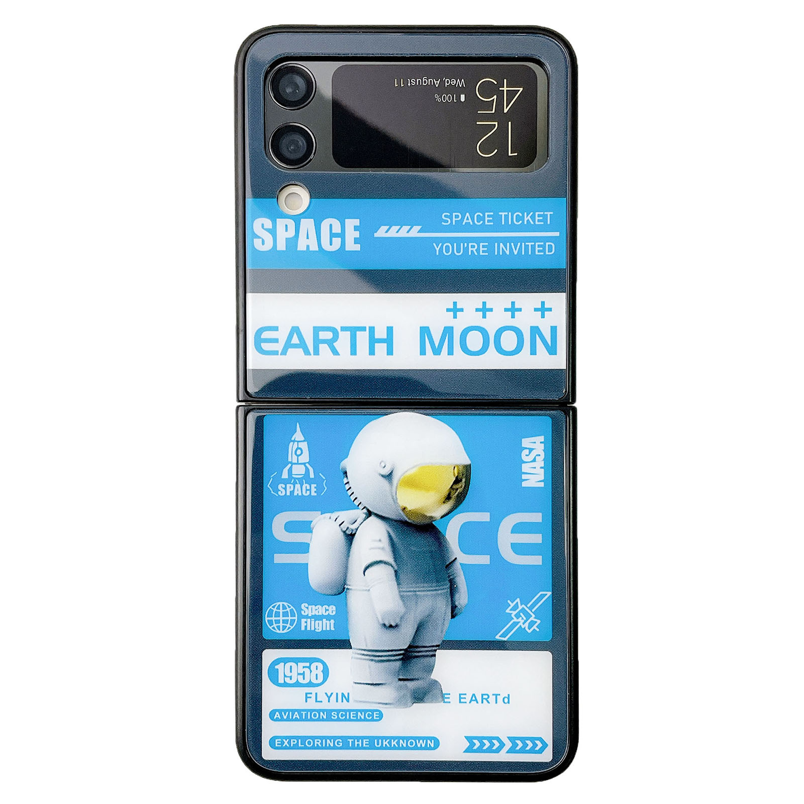 Für Samsung Galaxy Z Flip4 5G Glass+PC Folding Phone Case Astronaut Muster Handyabdeckung - Blau Weiss, Galaxy Z Flip4 5G
Für Samsung Galaxy Z Flip4 5G Glass+PC Folding Phone Case Astronaut Muster Handyabdeckung - Blau Weiss, Galaxy Z Flip4 5G