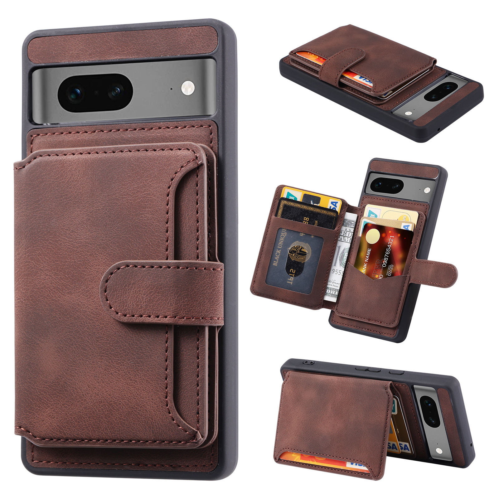 Für Google Pixel 6a Lederbeschichtete TPU -telefonhülle RFID Blocking Wallet Telefon Kickständer Cover - Kaffee, Google Pixel 6a
Für Google Pixel 6a Lederbeschichtete TPU -telefonhülle RFID Blocking Wallet Telefon Kickständer Cover - Kaffee, Google Pixel 6a
