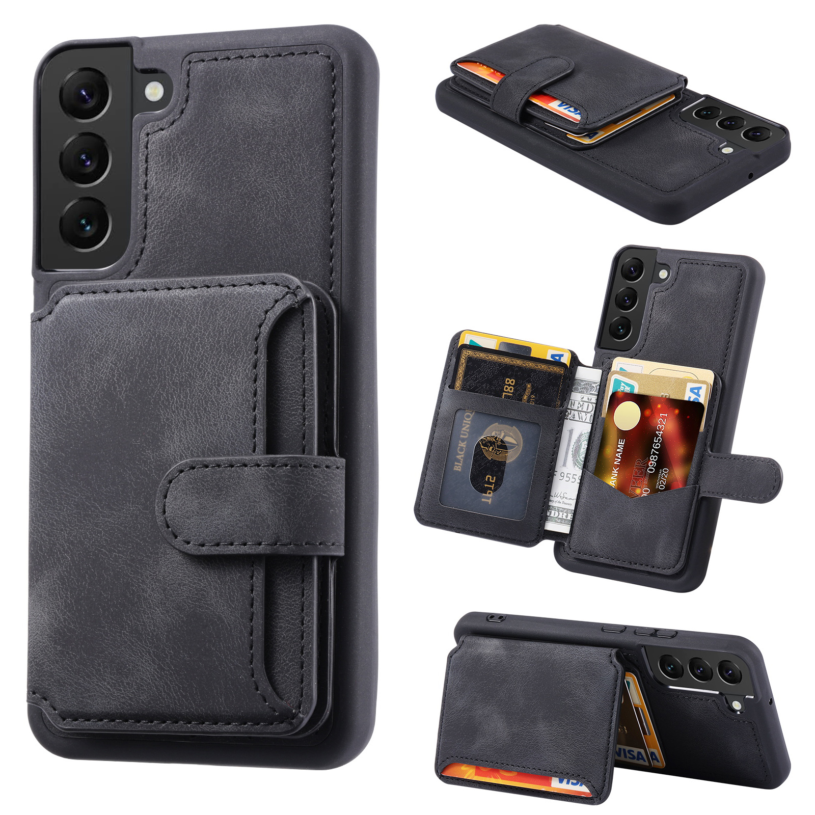 Für Samsung Galaxy S22 5G RFID Blocking Phone Hülle Lederbeschichtete TPU -kickständer Brieftasche Telefonabdeckung - Schwarz, Galaxy S22 5G
Für Samsung Galaxy S22 5G RFID Blocking Phone Hülle Lederbeschichtete TPU -kickständer Brieftasche Telefonabdeckung - Schwarz, Galaxy S22 5G