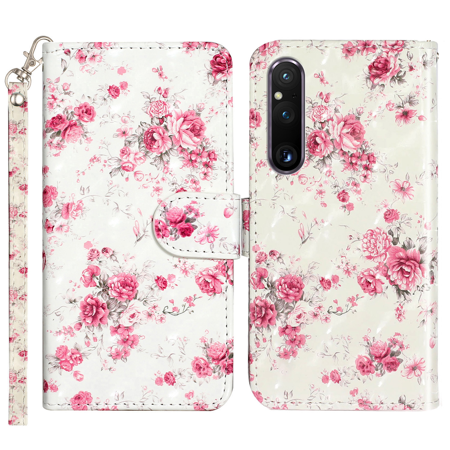 Für Sony Xperia 1 V Schockfeste PU Leder Brieftaschenhülle Klappständer 3D -musterdruck Telefonabdeckung Mit Riemen - Rosen, Sony Xperia 1 V
Für Sony Xperia 1 V Schockfeste PU Leder Brieftaschenhülle Klappständer 3D -musterdruck Telefonabdeckung Mit Riemen - Rosen, Sony Xperia 1 V