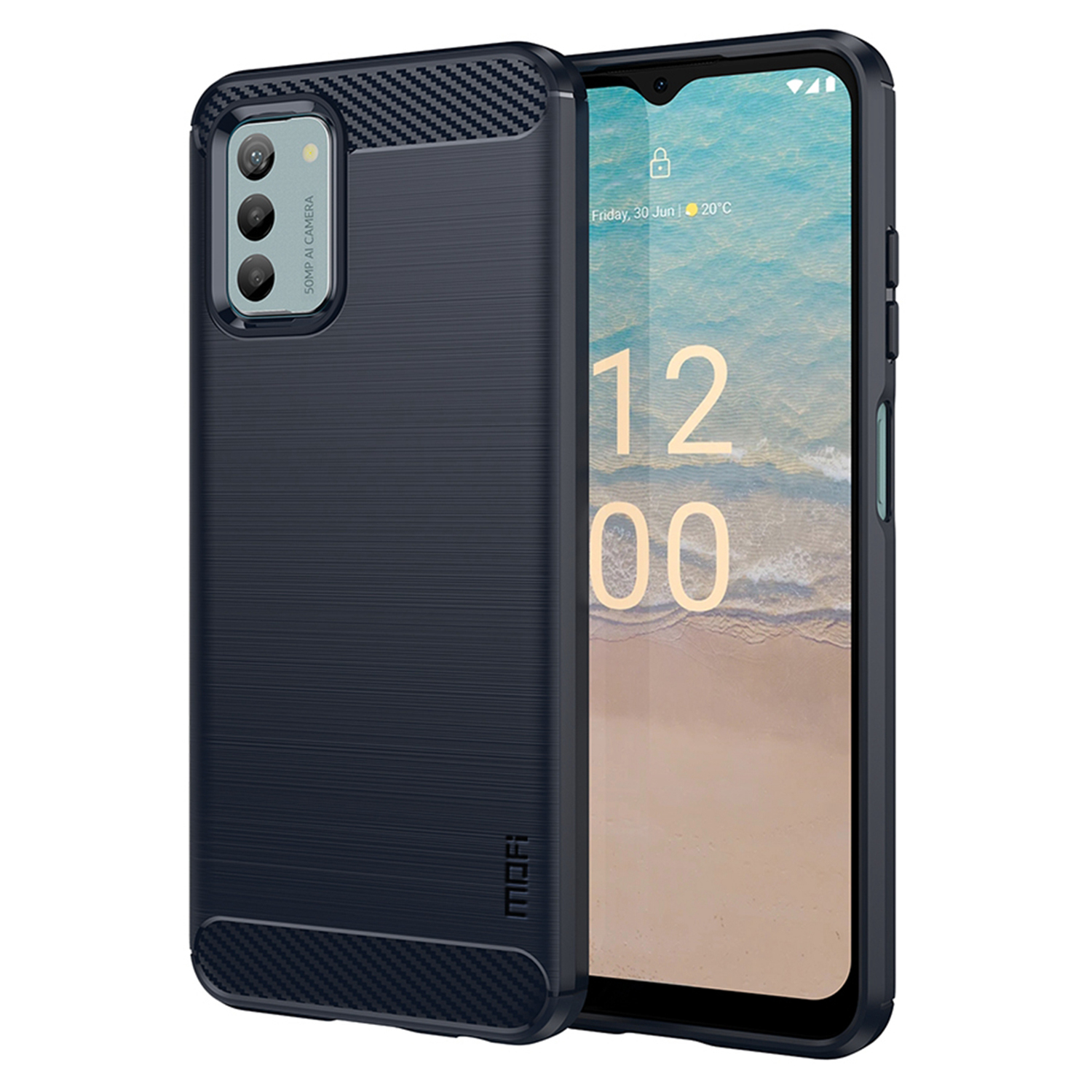 Mofi JK TPU Serie-1 Für Nokia G22 Carbonfaser Weiche Tpu-telefonhülle Gebürstete Anti-kratzer-abdeckung - Blau, Nokia G22