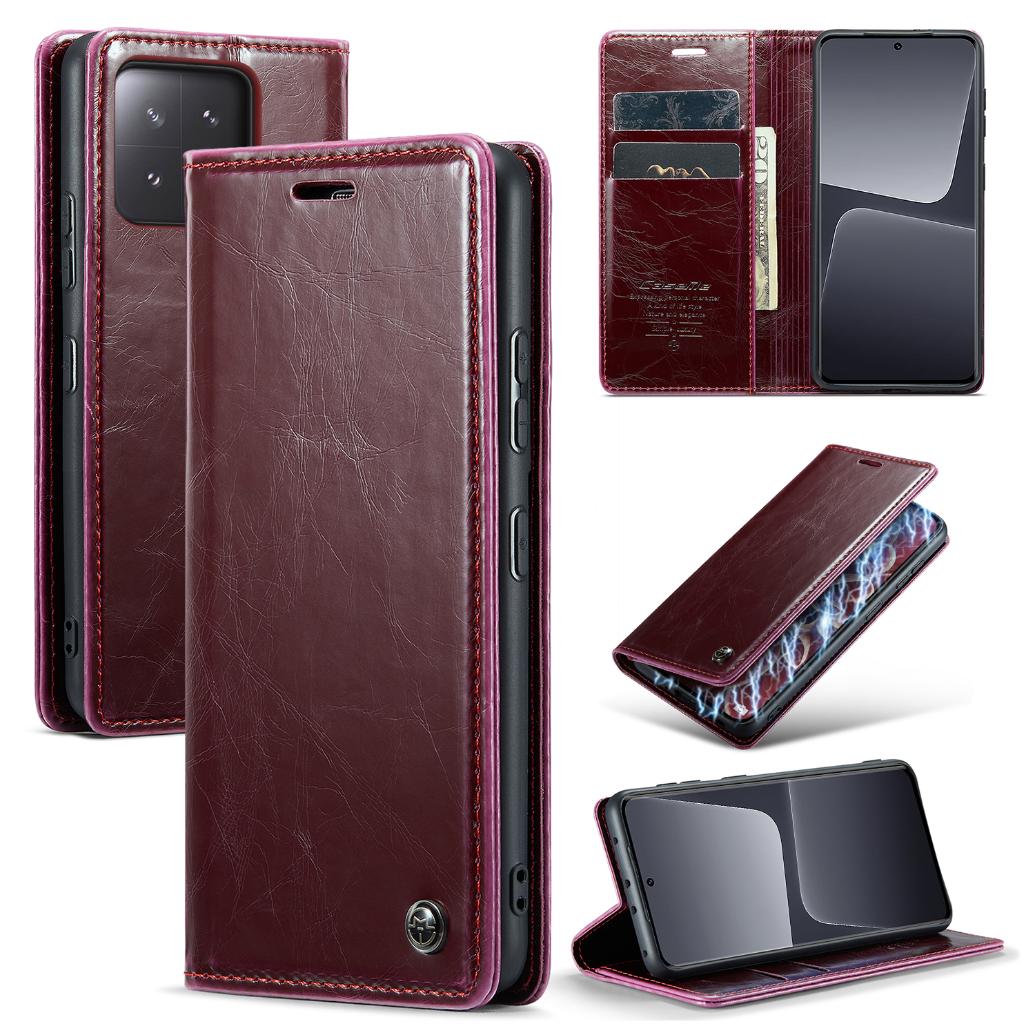 Caseme 003 -serie Für Xiaomi 13 Pro 5G PU Leder Waxy Hülle Crazy Horse Textur Wallet Stand Cover - Weinrot, Xiaomi 13 Pro 5G
Caseme 003 -serie Für Xiaomi 13 Pro 5G PU Leder Waxy Hülle Crazy Horse Textur Wallet Stand Cover - Weinrot, Xiaomi 13 Pro 5G
