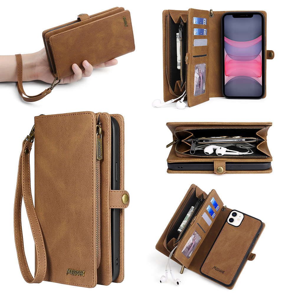 MEGSHI 017 -serie Für Iphone 12 Mini 5,4 Zoll Magnetisch Saugabnehmbarer Abdeckung Reißverschluss Brieftasche Ledertasche - Braun, iPhone 12 mini
MEGSHI 017 -serie Für Iphone 12 Mini 5,4 Zoll Magnetisch Saugabnehmbarer Abdeckung Reißverschluss Brieftasche Ledertasche - Braun, iPhone 12 mini
