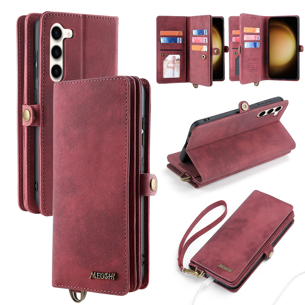MEGSHI 021 -serie Für Samsung Galaxy S23 Telefonständer Abnehmbare Lederschalen -brieftasche Magnetische Telefonhülle - Rot, Galaxy S23
MEGSHI 021 -serie Für Samsung Galaxy S23 Telefonständer Abnehmbare Lederschalen -brieftasche Magnetische Telefonhülle - Rot, Galaxy S23