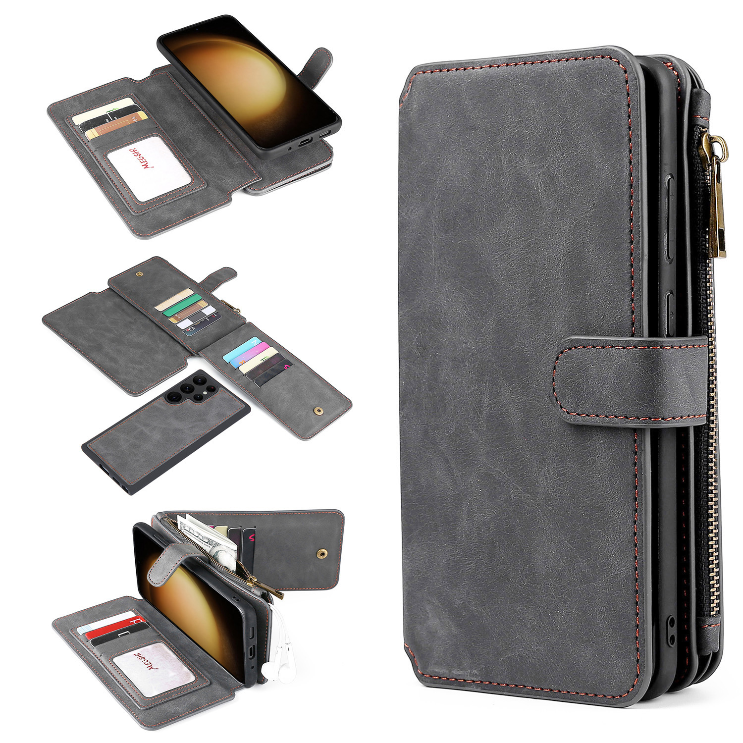 MEGSHI 007-serie Für Samsung Galaxy S23 Ultra Leder-phone-hülle Wallet Walletable 2-in-1-telefonabdeckung - Schwarz, Galaxy S23 Ultra
MEGSHI 007-serie Für Samsung Galaxy S23 Ultra Leder-phone-hülle Wallet Walletable 2-in-1-telefonabdeckung - Schwarz, Galaxy S23 Ultra
