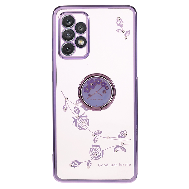 Für Samsung Galaxy A72 5G / 4G Blumenmuster Ring Kickstand Hülle Strsestone Dekor Elektroplieren TPU -telefonabdeckung - Lila, Galaxy A72 5G
Für Samsung Galaxy A72 5G / 4G Blumenmuster Ring Kickstand Hülle Strsestone Dekor Elektroplieren TPU -telefonabdeckung - Lila, Galaxy A72 5G