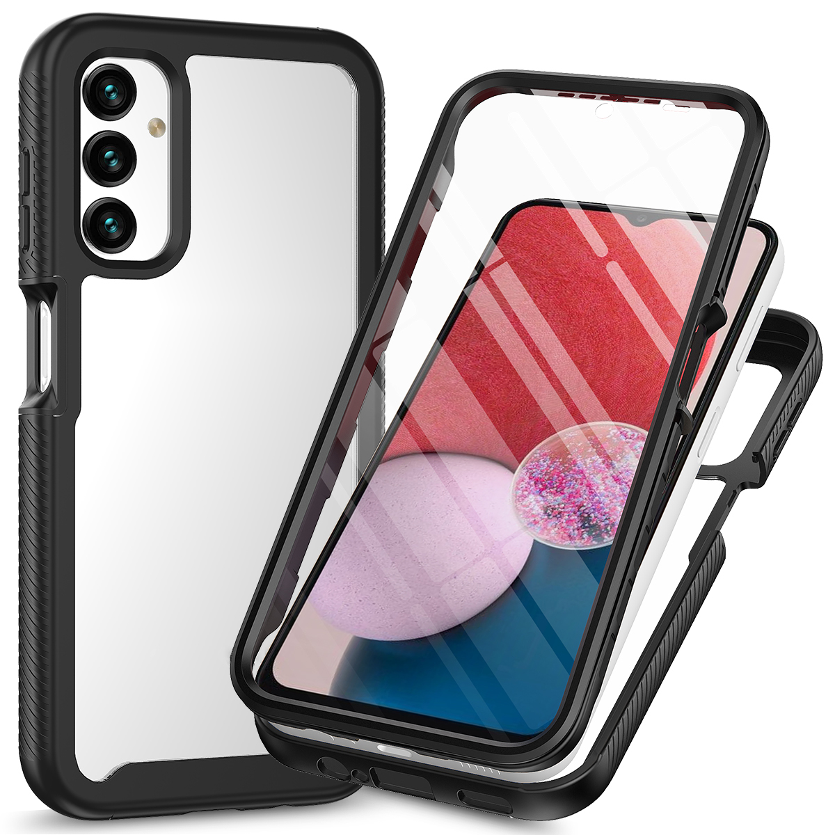 3-in-1-telefonhülle Für Samsung Galaxy A24 4G Anti-drogen-abnehmbare Telefonhülle Mit Pet-bildschirmschutz - Schwarz, Galaxy A24 4G 
3-in-1-telefonhülle Für Samsung Galaxy A24 4G Anti-drogen-abnehmbare Telefonhülle Mit Pet-bildschirmschutz - Schwarz, Galaxy A24 4G