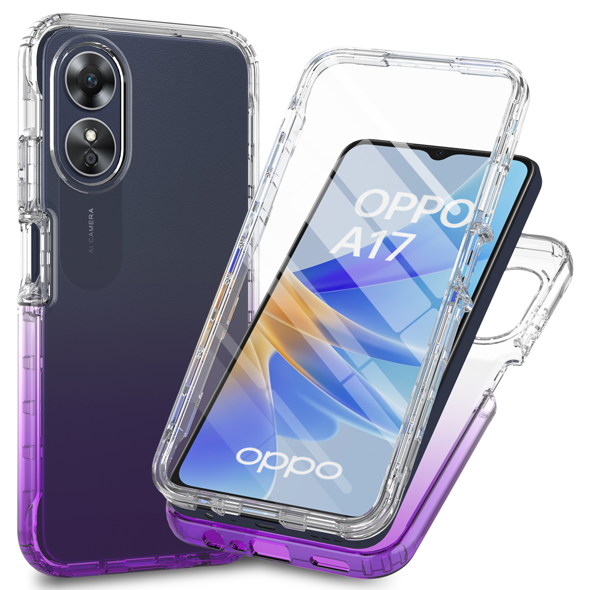 Für Oppo A17 4G Gradienten Telefonhülle PC + TPU Ganzkörperschutzabdeckung Mit PET -screen -beschützer - Lila, Oppo A17 4G
Für Oppo A17 4G Gradienten Telefonhülle PC + TPU Ganzkörperschutzabdeckung Mit PET -screen -beschützer - Lila, Oppo A17 4G