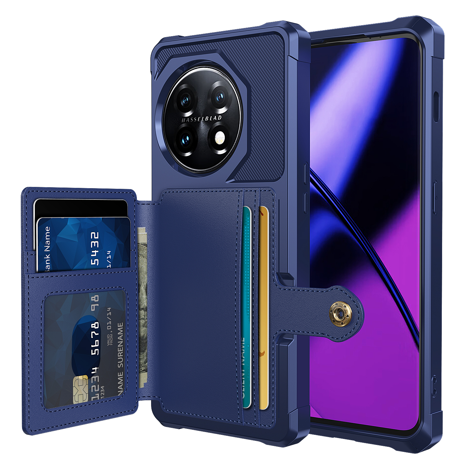 ZM03 Für OnePlus 11 5G Schockdosenkoffer PU -lederbeschichtete TPU -telefonabdeckung Mit Kartenhalter, Kickstand - Blau, OnePlus 11 5G
ZM03 Für OnePlus 11 5G Schockdosenkoffer PU -lederbeschichtete TPU -telefonabdeckung Mit Kartenhalter, Kickstand - Blau, OnePlus 11 5G