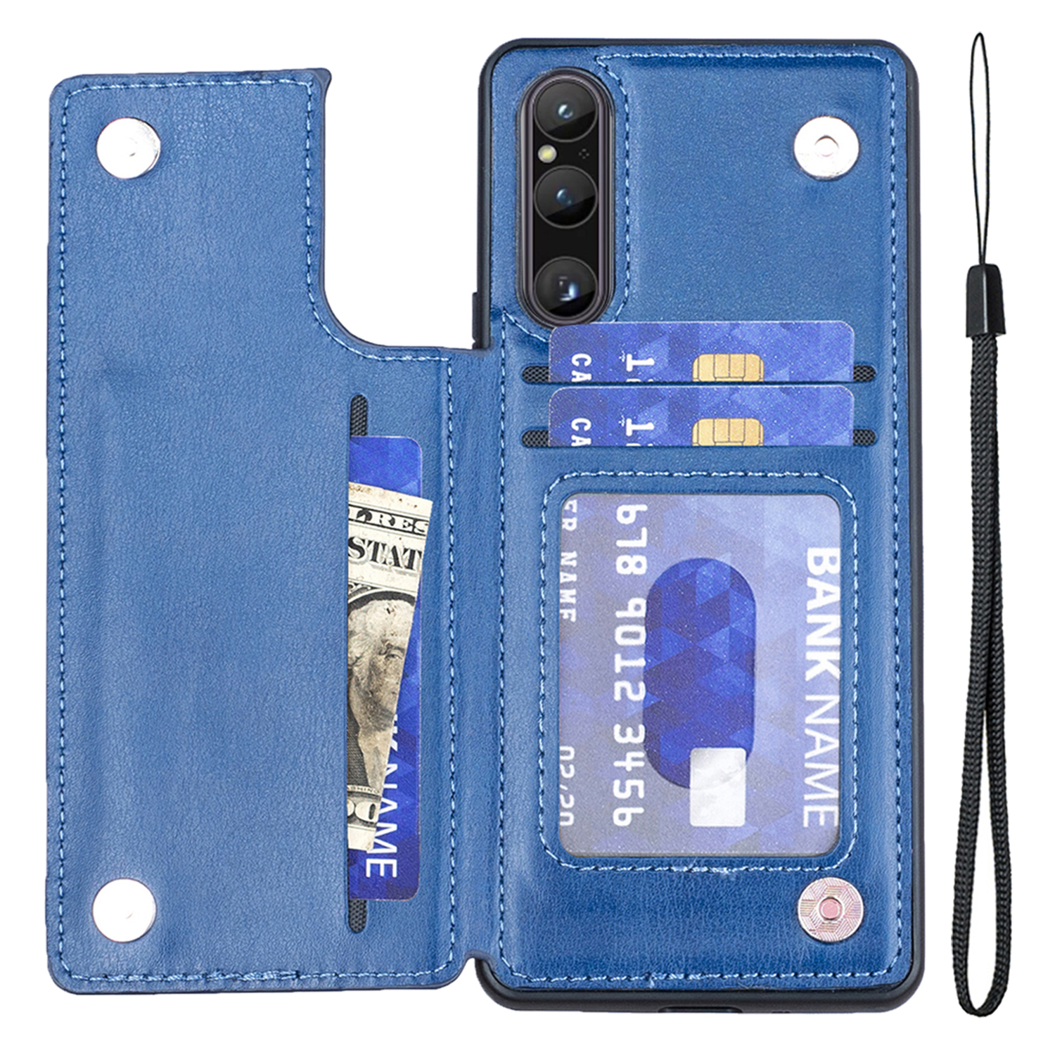 Für Sony Xperia 1 V V-förmige Kartenhalter-telefonabdeckung Lederbeschichtete Tpu-kickständer Hülle - Blau, Sony Xperia 1 V
Für Sony Xperia 1 V V-förmige Kartenhalter-telefonabdeckung Lederbeschichtete Tpu-kickständer Hülle - Blau, Sony Xperia 1 V