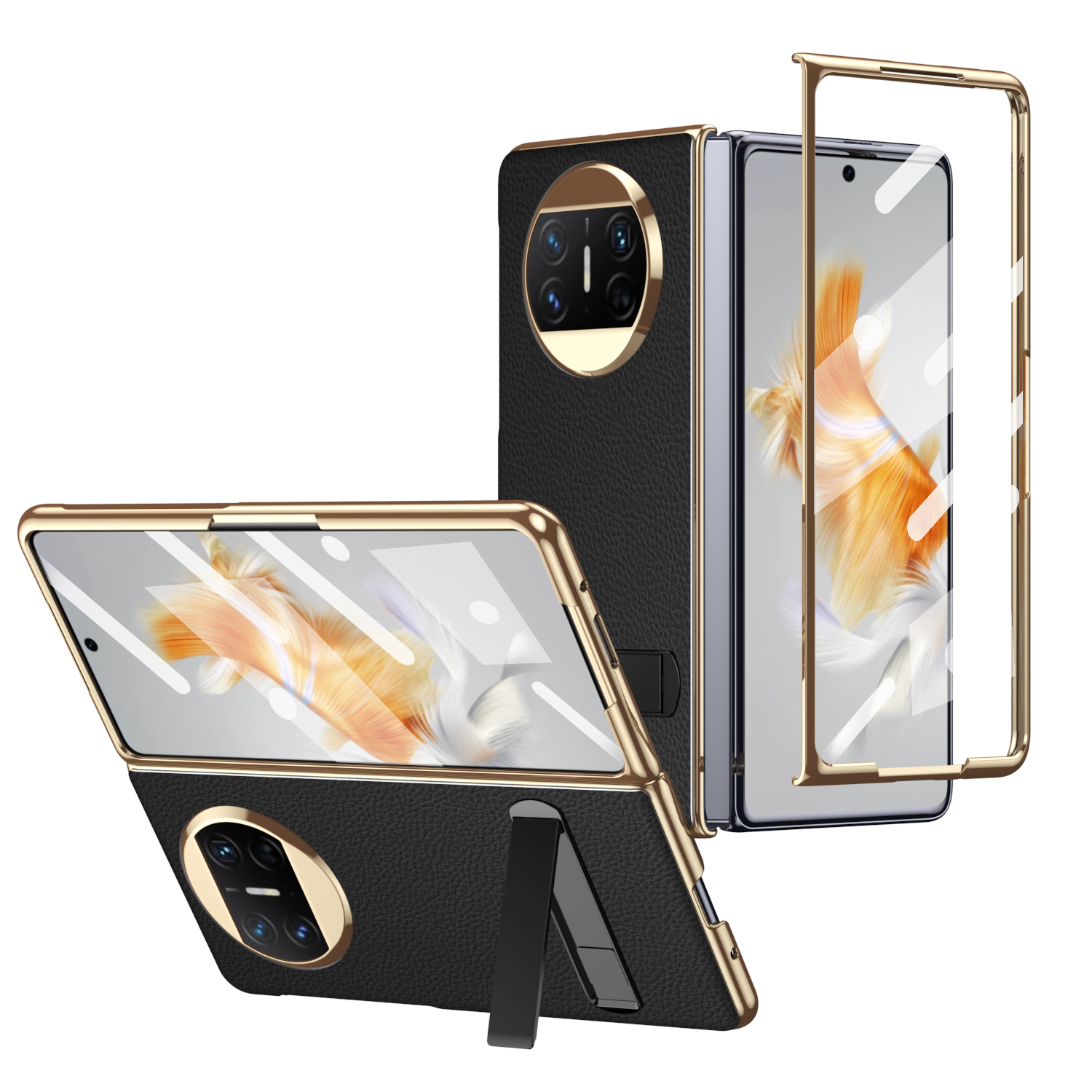 Für Huawei Mate X3 5G Kickstand Hülle PU -leder -pc -elektroplattenrahmenabdeckung Mit Temperamentvollem Glasfilm - Schwarz, Huawei Mate X3 5G
Für Huawei Mate X3 5G Kickstand Hülle PU -leder -pc -elektroplattenrahmenabdeckung Mit Temperamentvollem Glasfilm - Schwarz, Huawei Mate X3 5G
