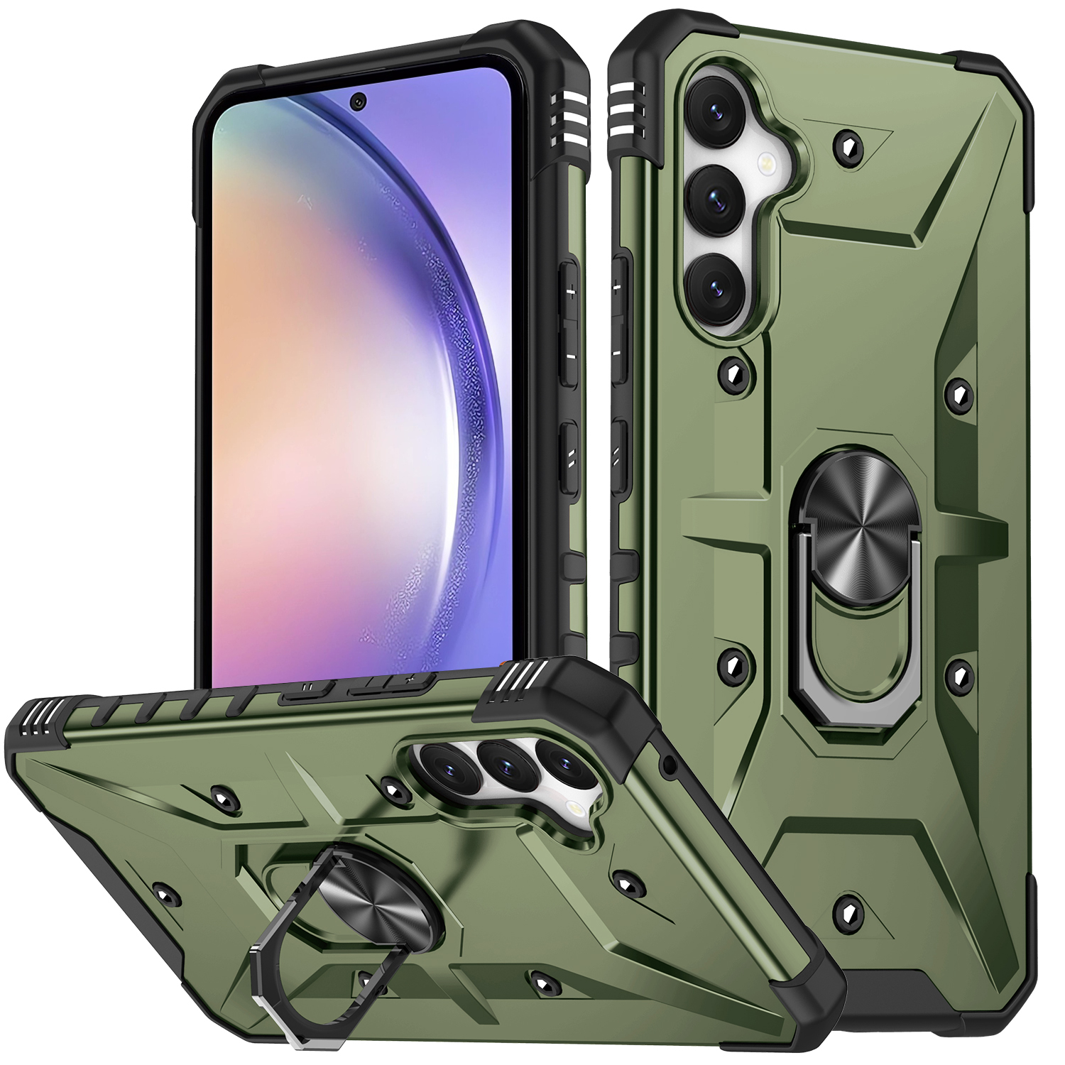 Für Samsung Galaxy A54 5G PC+TPU Drop Protective Cover Ring Ring Kickstand Mobiltelefon Fall - Armeegrün, Galaxy A54 5G
Für Samsung Galaxy A54 5G PC+TPU Drop Protective Cover Ring Ring Kickstand Mobiltelefon Fall - Armeegrün, Galaxy A54 5G
