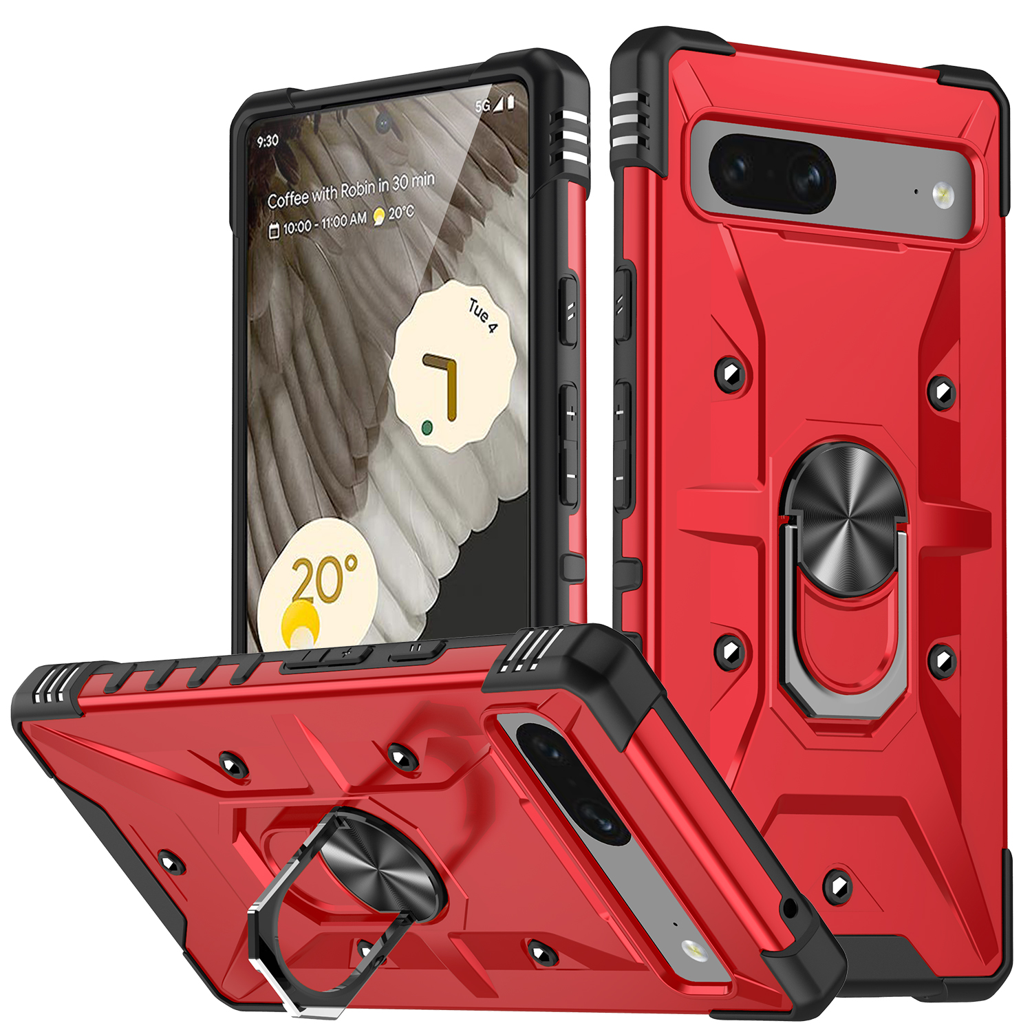 Für Google Pixel 7 5G TPU + PC Dual Layer Phone Case Ringhalter Kickstand Protective Cover - Rot, Google Pixel 7 5G
Für Google Pixel 7 5G TPU + PC Dual Layer Phone Case Ringhalter Kickstand Protective Cover - Rot, Google Pixel 7 5G