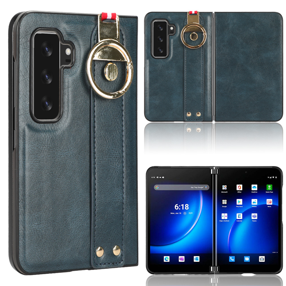 Für Microsoft Surface Duo 2 Lederbeschichtung Telefonabdeckung PC+TPU Armband Hülle Mit Nackengurt - Blau, Microsoft Surface Duo 2
Für Microsoft Surface Duo 2 Lederbeschichtung Telefonabdeckung PC+TPU Armband Hülle Mit Nackengurt - Blau, Microsoft Surface Duo 2