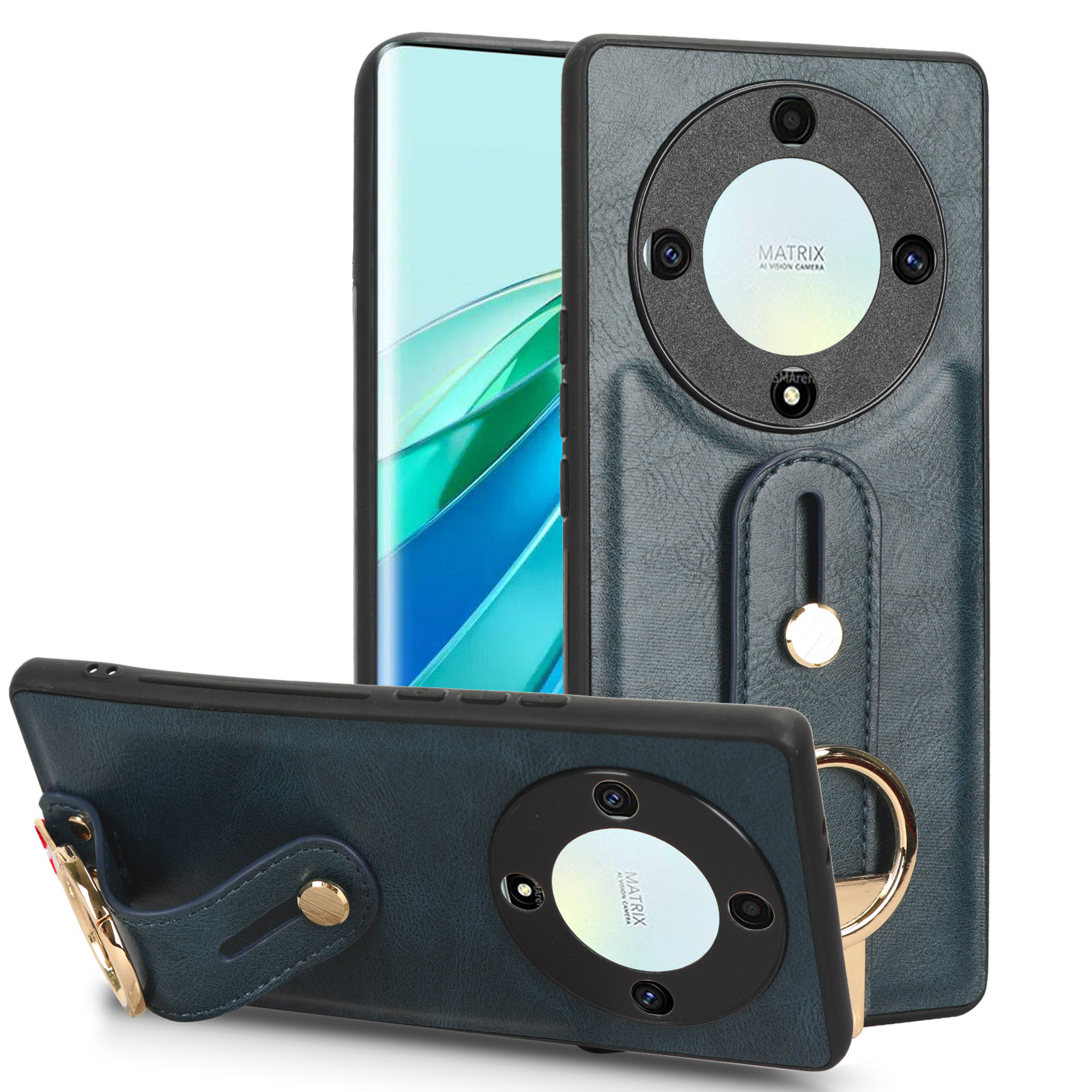 Für Ehre X9a 5g / Magic5 Lite 5g / X40 5G Lederbeschichtete Telefonkoffer Armband Kickstand PC+TPU -schutzabdeckung - Blau, Honor X9a 5G
Für Ehre X9a 5g / Magic5 Lite 5g / X40 5G Lederbeschichtete Telefonkoffer Armband Kickstand PC+TPU -schutzabdeckung - Blau, Honor X9a 5G